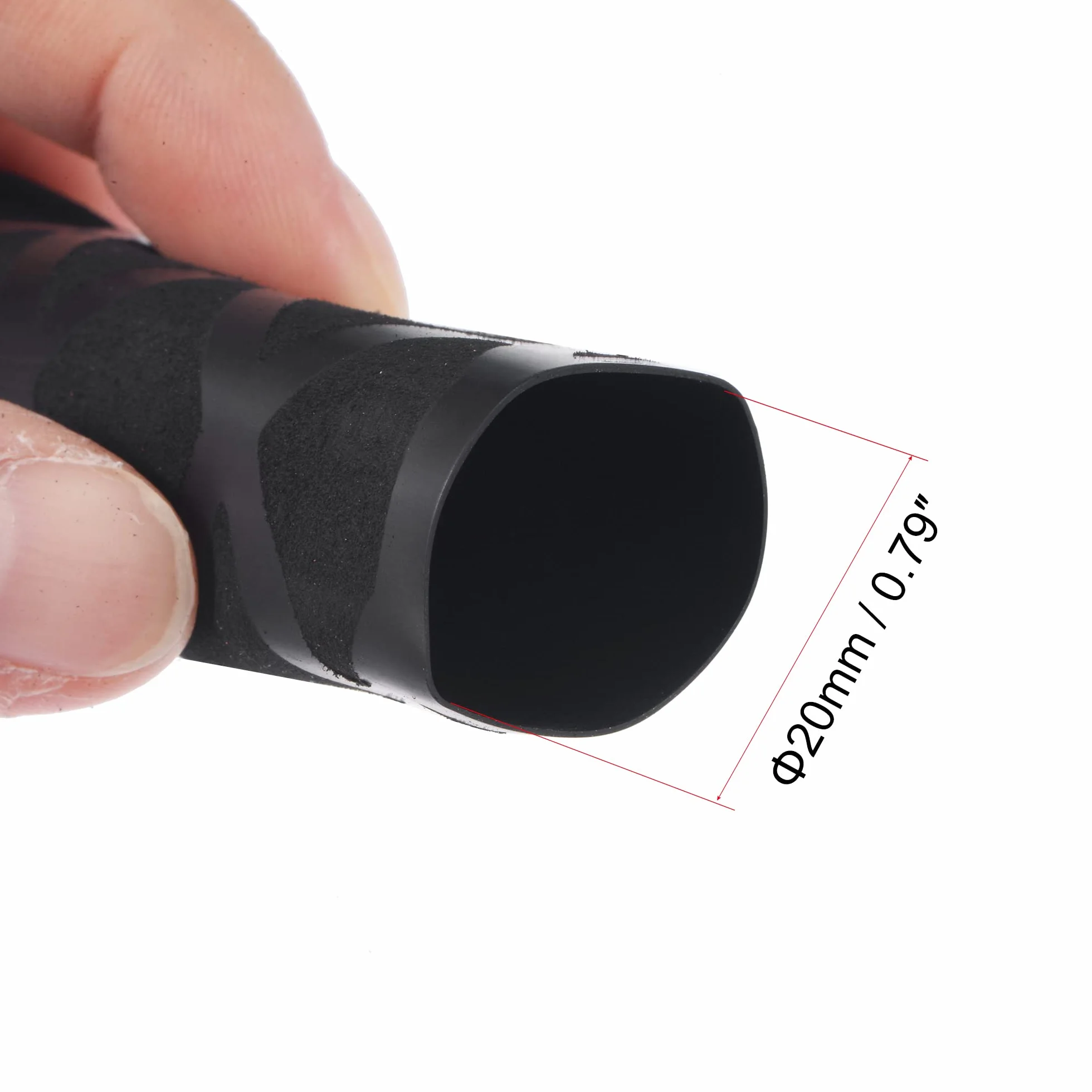 sourcing map Termorretráctil Envoltura Tubería 20mm 34mm 5pies 1.7:1 Negro
