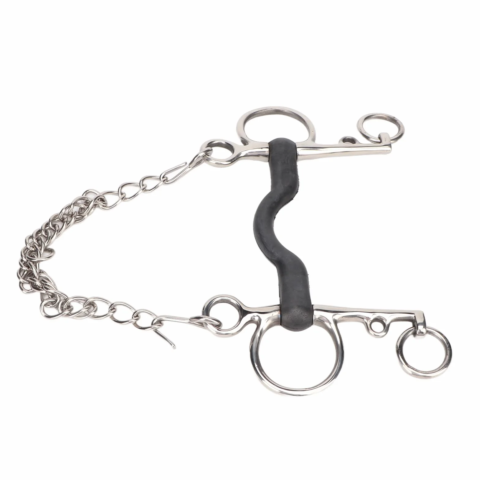 Pongnas Filete de Boca de Caballo, Filete de Caballo de Acero Inoxidable Pulido a Mano, Resistente y de Fácil Control, Seguro para Accesorios para Caballos (135MM)
