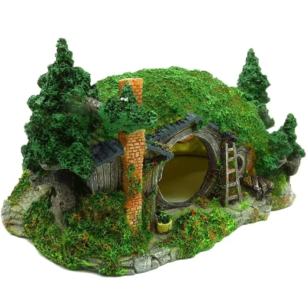 FMURY - Adorno para acuario, decoración de pecera, cueva, reptil, refugio, adorno de paisaje de rocalla