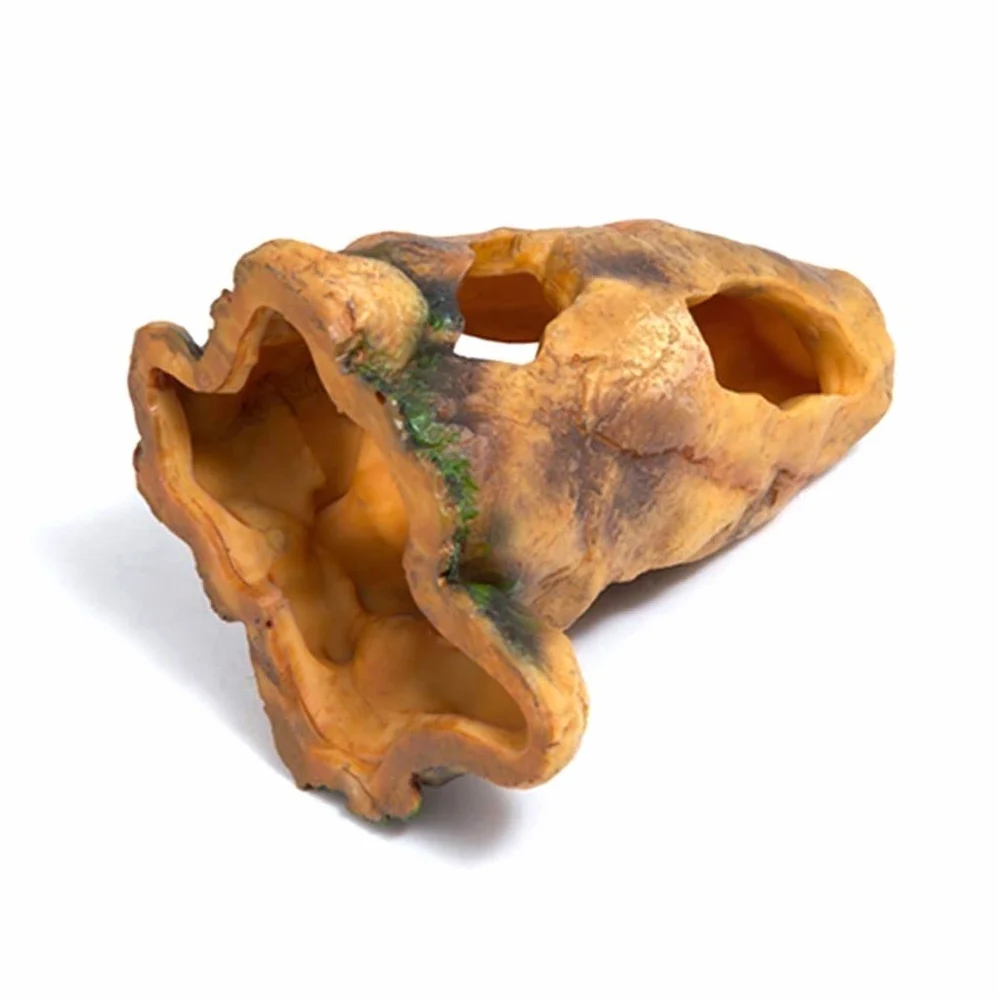 Escondite de Serpientes, escondite de Caja de Reptiles para Acuario de Anfibios, decoración de Esquina de hábitat, escondites de Tortugas, Serpientes y lagartos (17 * 13 * 22cm)