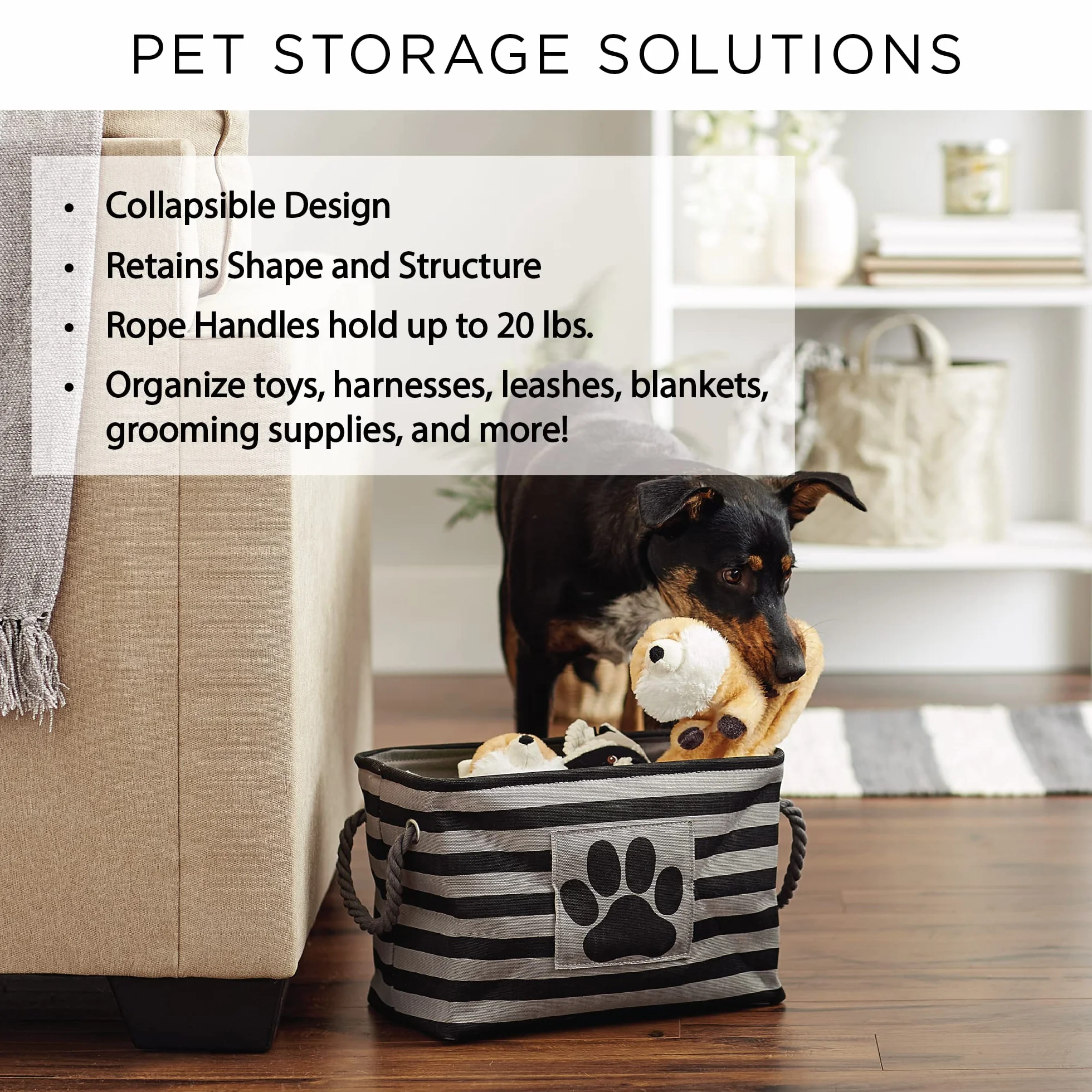 Bone Dry DII - Cesta de Almacenamiento para Juguetes de Mascota, para decoración del hogar y Uso Diario.