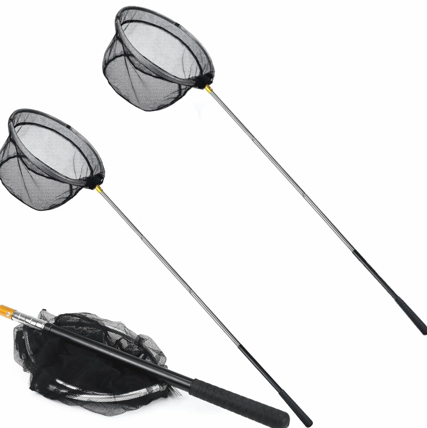 LATERN 2 Piezas Red de Aterrizaje de Pesca Telescópica 170cm Extensible 66-172cm Cazamariposas para Piscina