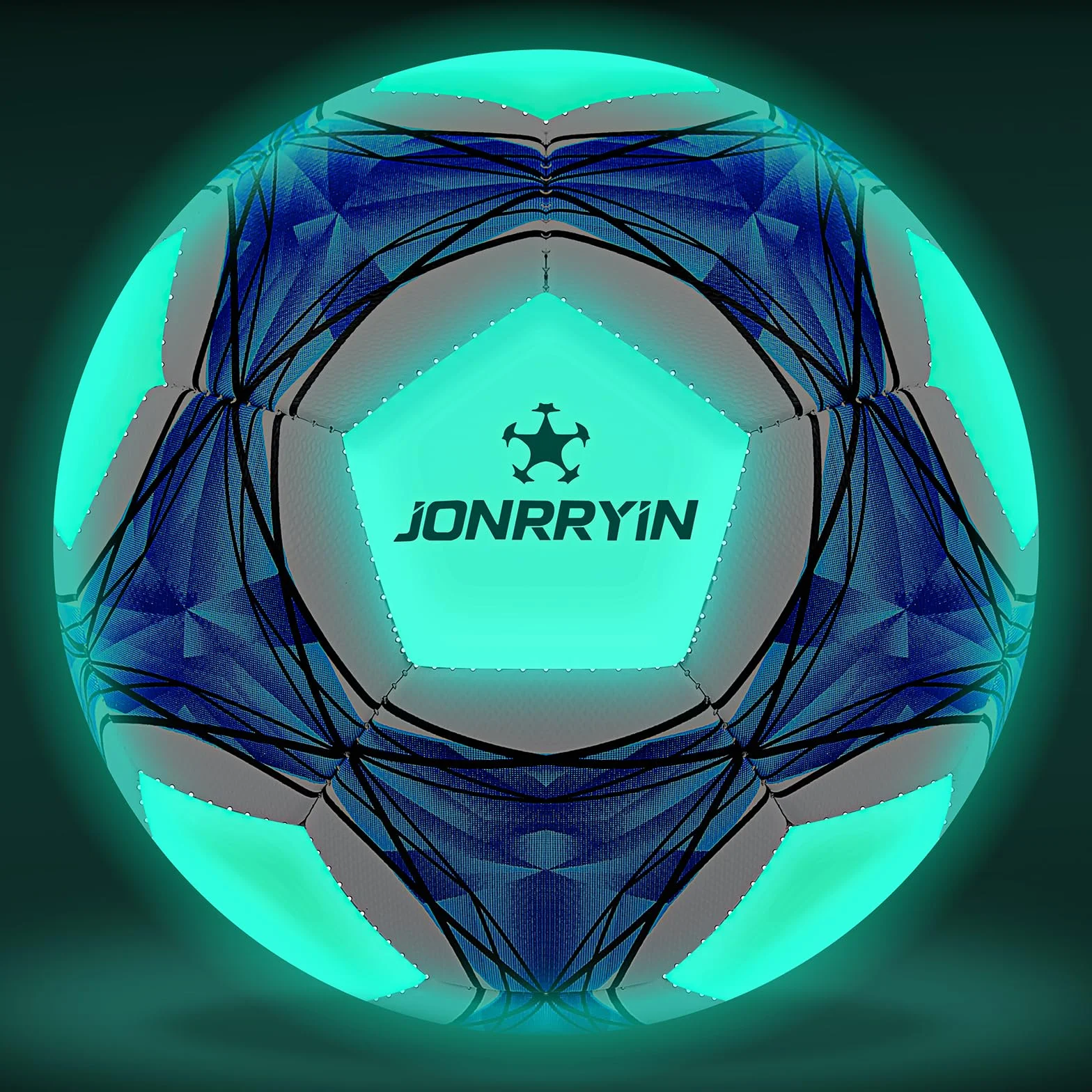 JONRRYIN Balón de Fútbol Iluminado Fluorescente Tamaño 5 para Entrenamiento y Juegos