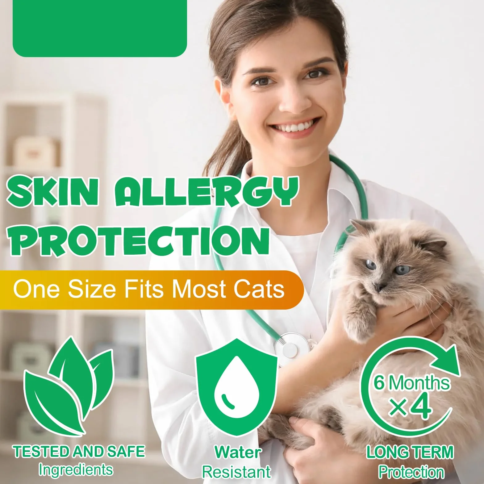 Collar Antiparasitario Gatos páquete de 4 – Collar Antipulgas Gatos Ajustable e Impermeable – 24 Meses de Protección – Collars Gato Antiparasitario Seguro y Cómodo (Gris, 4 Piezas)