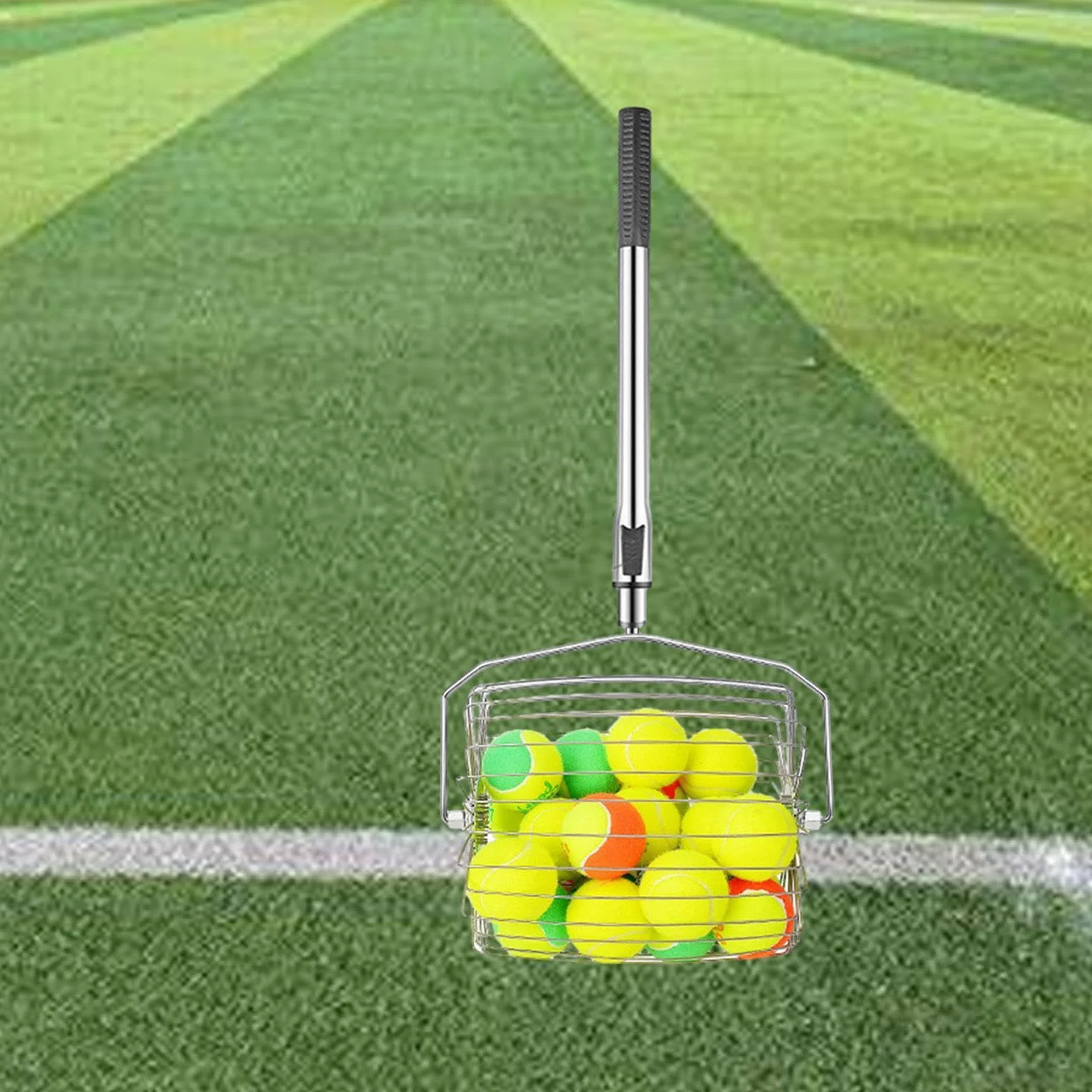 Baoblaze Collector de Bola de Tenis, Recolector, Herramienta de Entrenamiento Ajustable Resistente