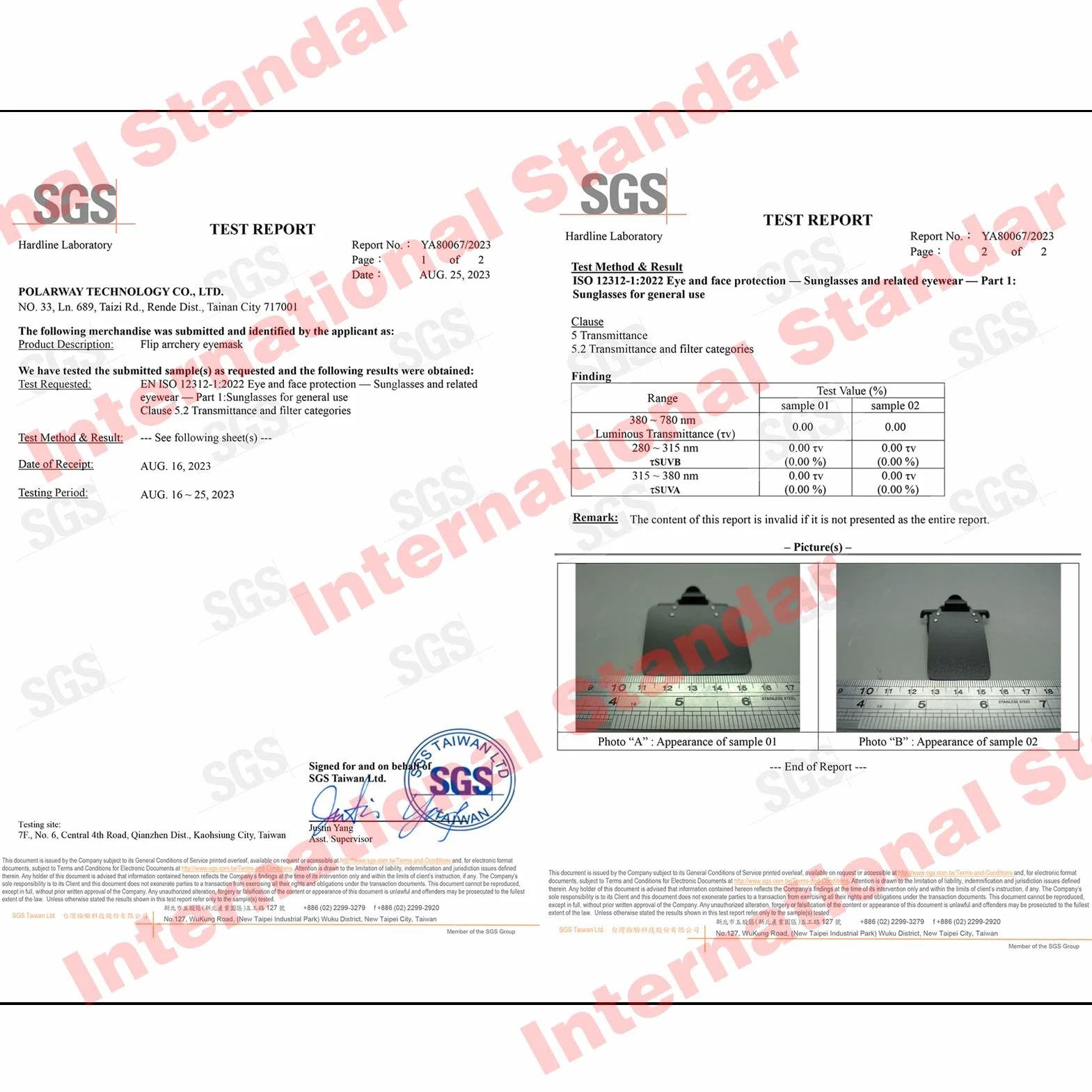 Gafas de tiro estándar internacionales con clip oclusor, paquete de 2