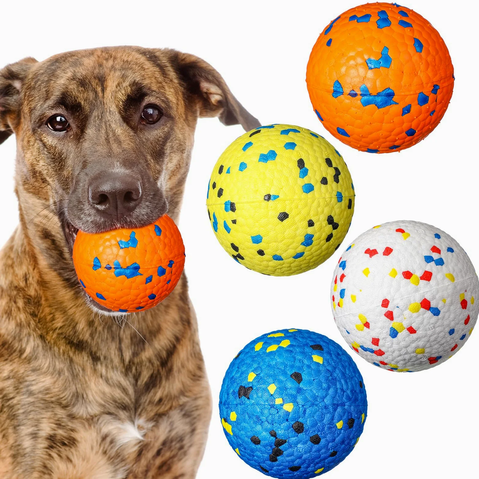 Aliceset 4 pelotas de tenis para perros para masticadores agresivos, juguetes indestructibles para la dentición, juguete duradero para masticar cachorros, juguete flotante para perros grandes,