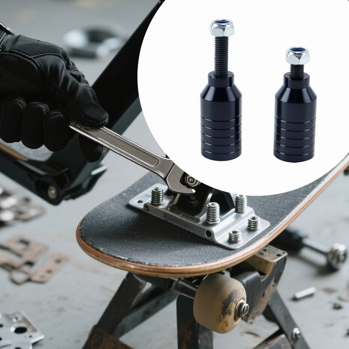 Estribos para patinete acrobático Pro Stunt de aluminio negro arcoíris 12,9 pasos tuerca montaje grinds 5050
