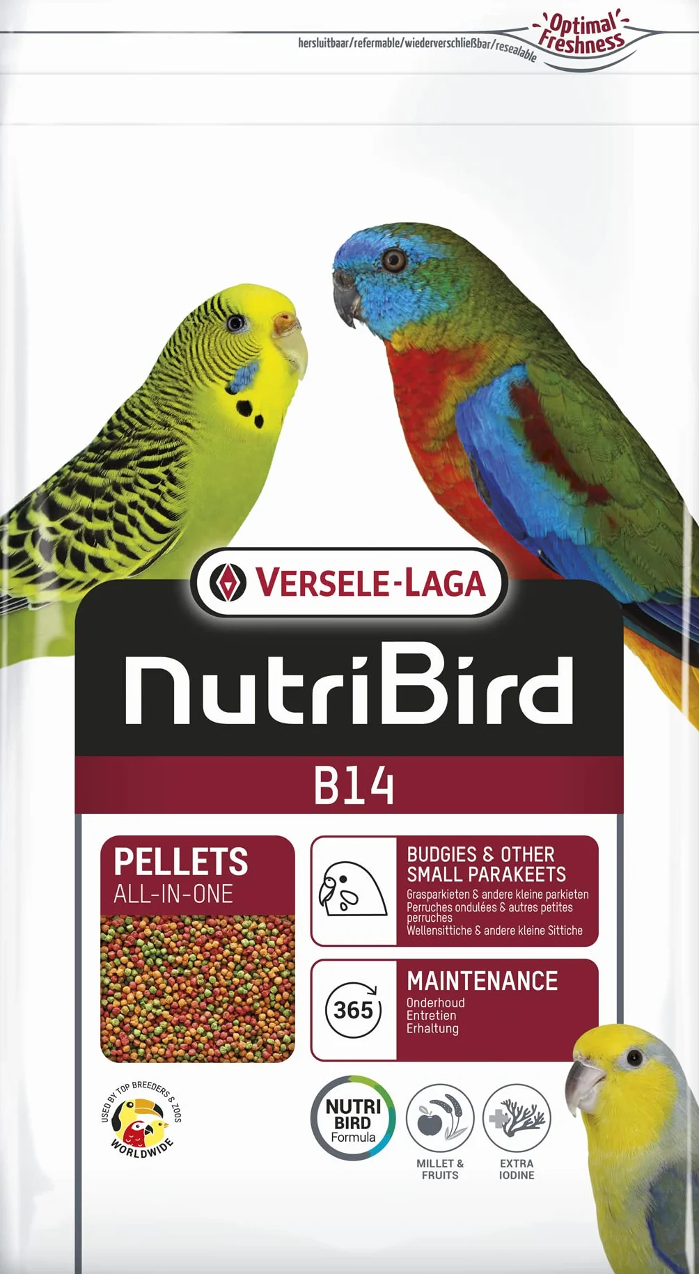 Versele-laga - Pienso NUTRIBIRD B14 Periquitos, Carolinas, Agapornis y Cotorras, 3 kg