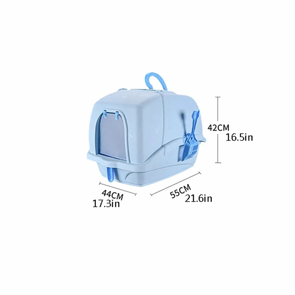 Cajas de Arena Caja de Arena de Gato Allorante Totalmente Cerrado Alto de Gato Grande con asa, Inodoro de Gato Interior fácil de Limpiar Arenero ​Gatos (Color : C)