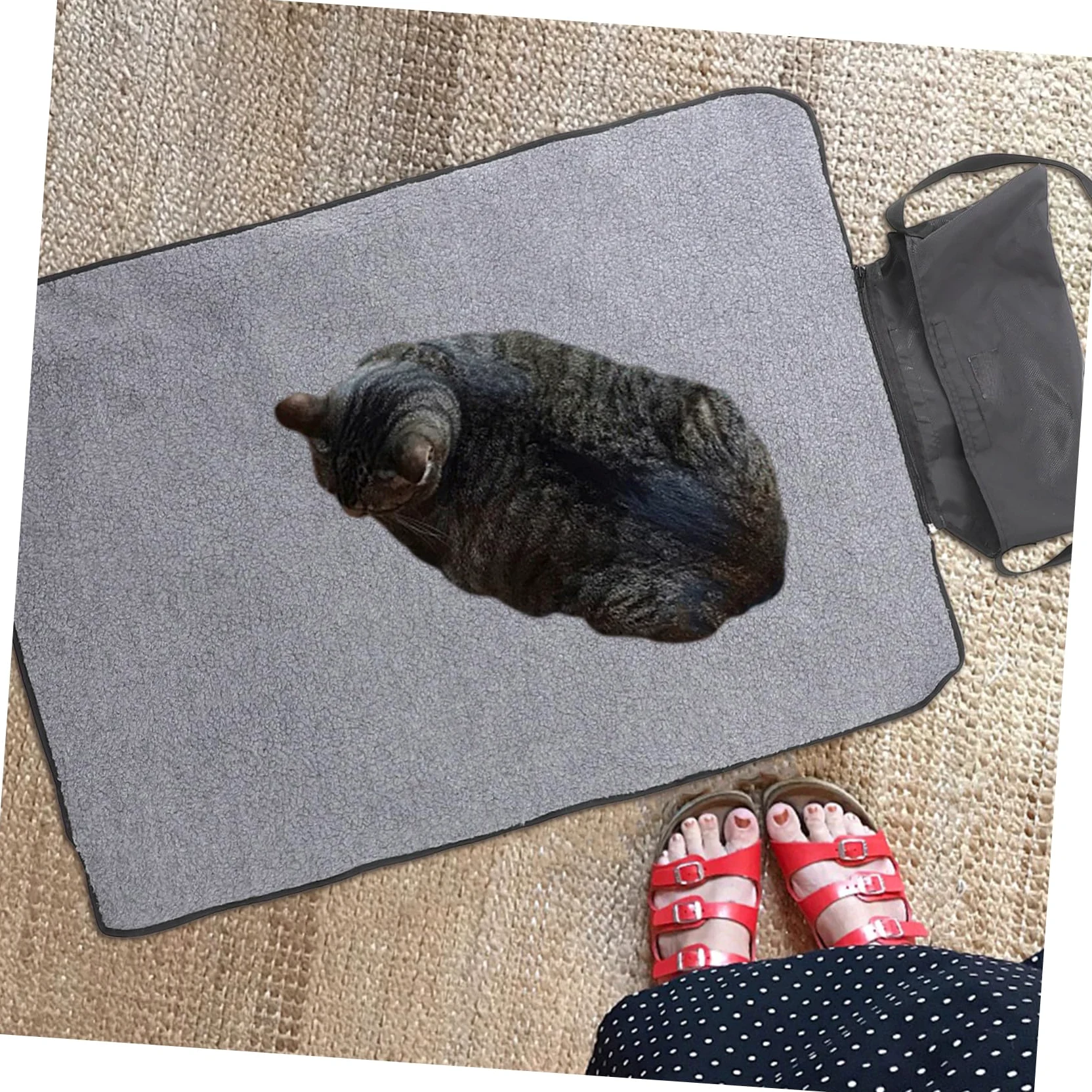 Toyvian Manta Plegable para Mascotas y Térmica, Tela Oxford y Lana de Cordero, Tamaño Portátil, para Exteriores y Viajes, Adecuado para Perros y Gatos