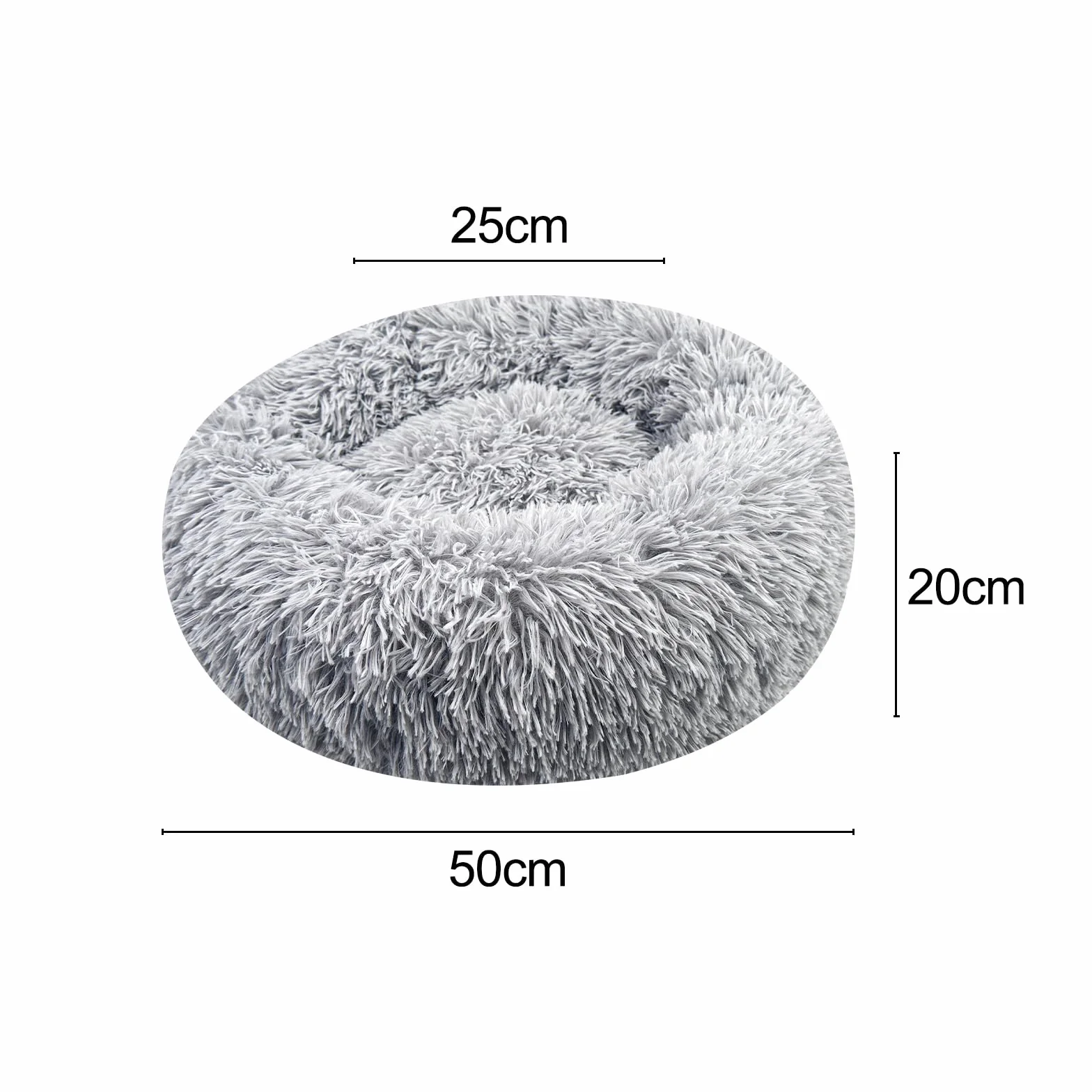 Brevanza Cama Perro CóModo Y CáLida, Felpa Camas para Gatos Invierno, Cojin Redonda Perro Antideslizante, Cojines Suave Lavable, para Gato Y Perros Medianos PequeñOs, (Diameter:50cm, Gris)