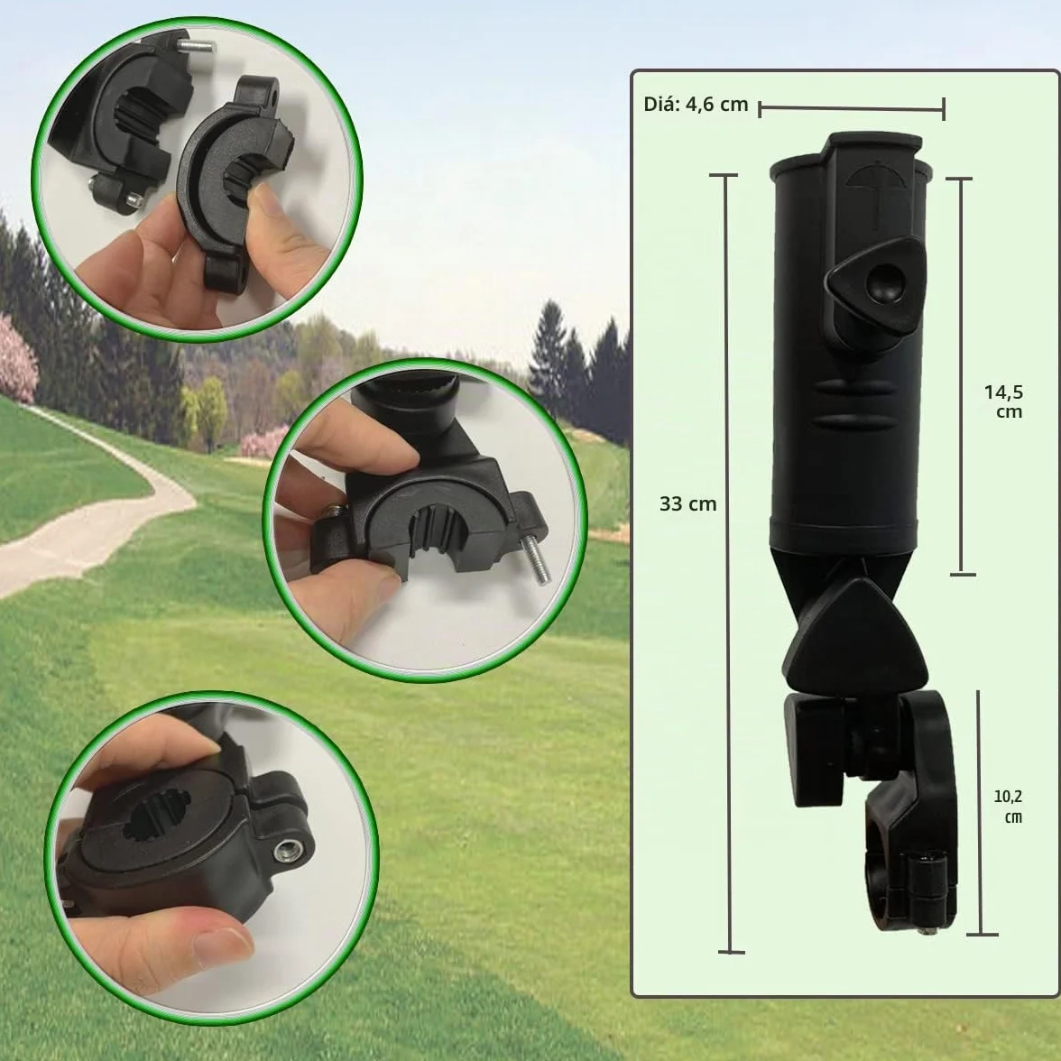 Soporte universal para paraguas 15 mm 25 mm 30 mm 38 mm para carrito de golf bicicleta cochecito