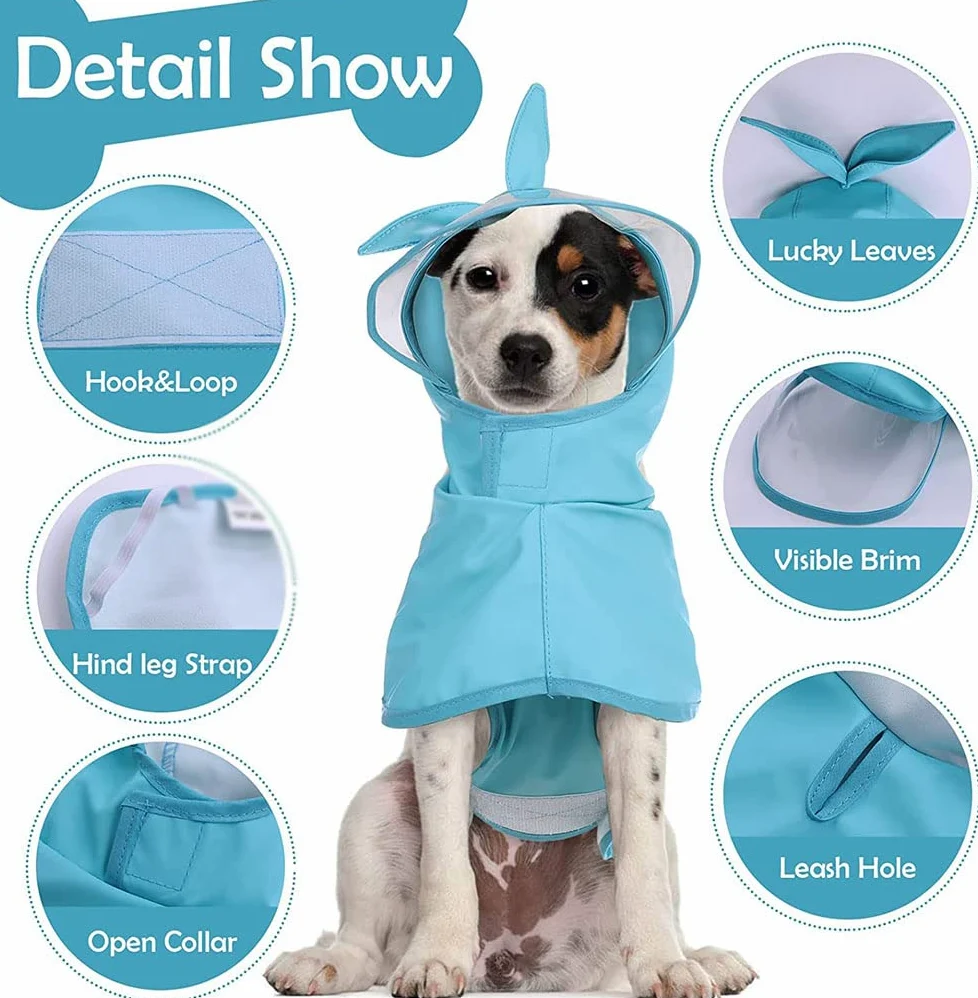 Impermeable para Perros, Chaqueta Impermeable for Perros, con Capucha, Poncho Ligero for Cachorros Anilla for Correa for Usar en días de Nieve y Niebla(4XL)