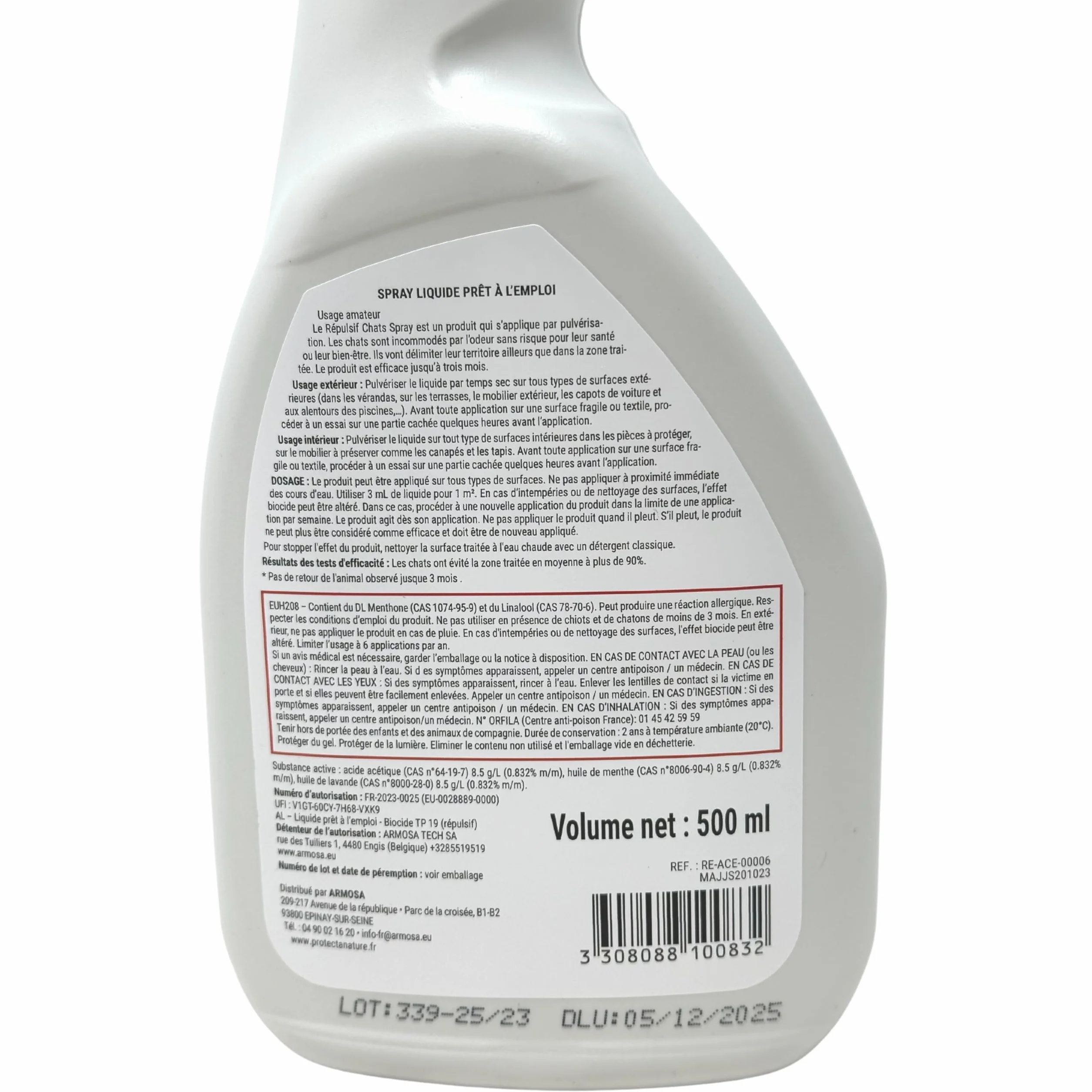 Repelente de Gatos para Interior y Exterior, Spray Antiarañazos y Marcado Urinario, 500ml – Protección Eficaz para Muebles y Jardines