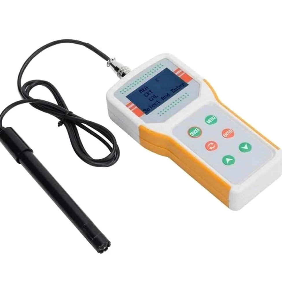 Probador portátil de calidad del agua, medidor de oxígeno disuelto para cría de animales con pantalla LCD retroiluminada, alta medición, para tratamiento de aguas residuales, laboratorios, acuicultura