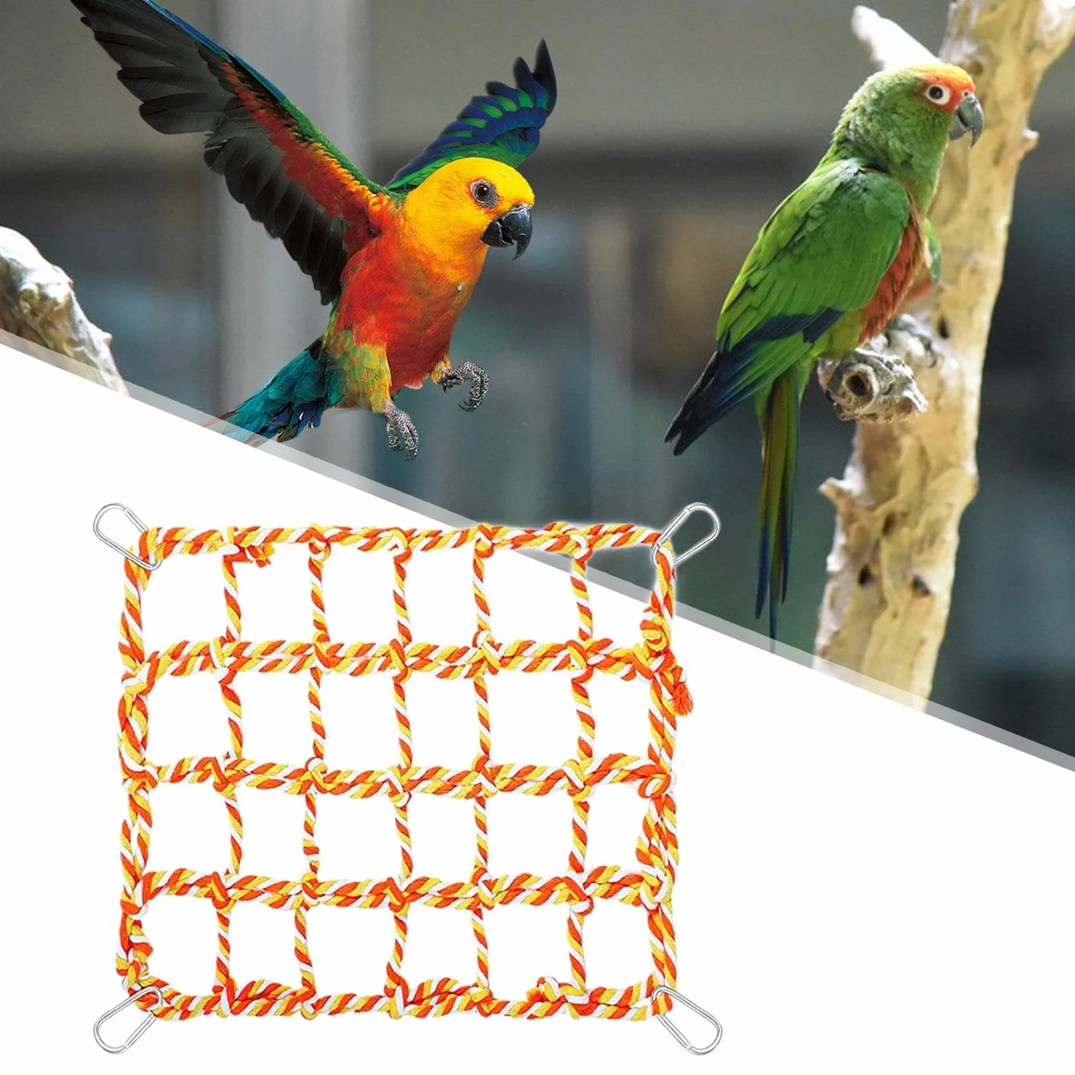 Hängemattennetz para Mascotas, Red de Cuerda para Pájaros, Puente de Cuerda, para Loros, Ratones
