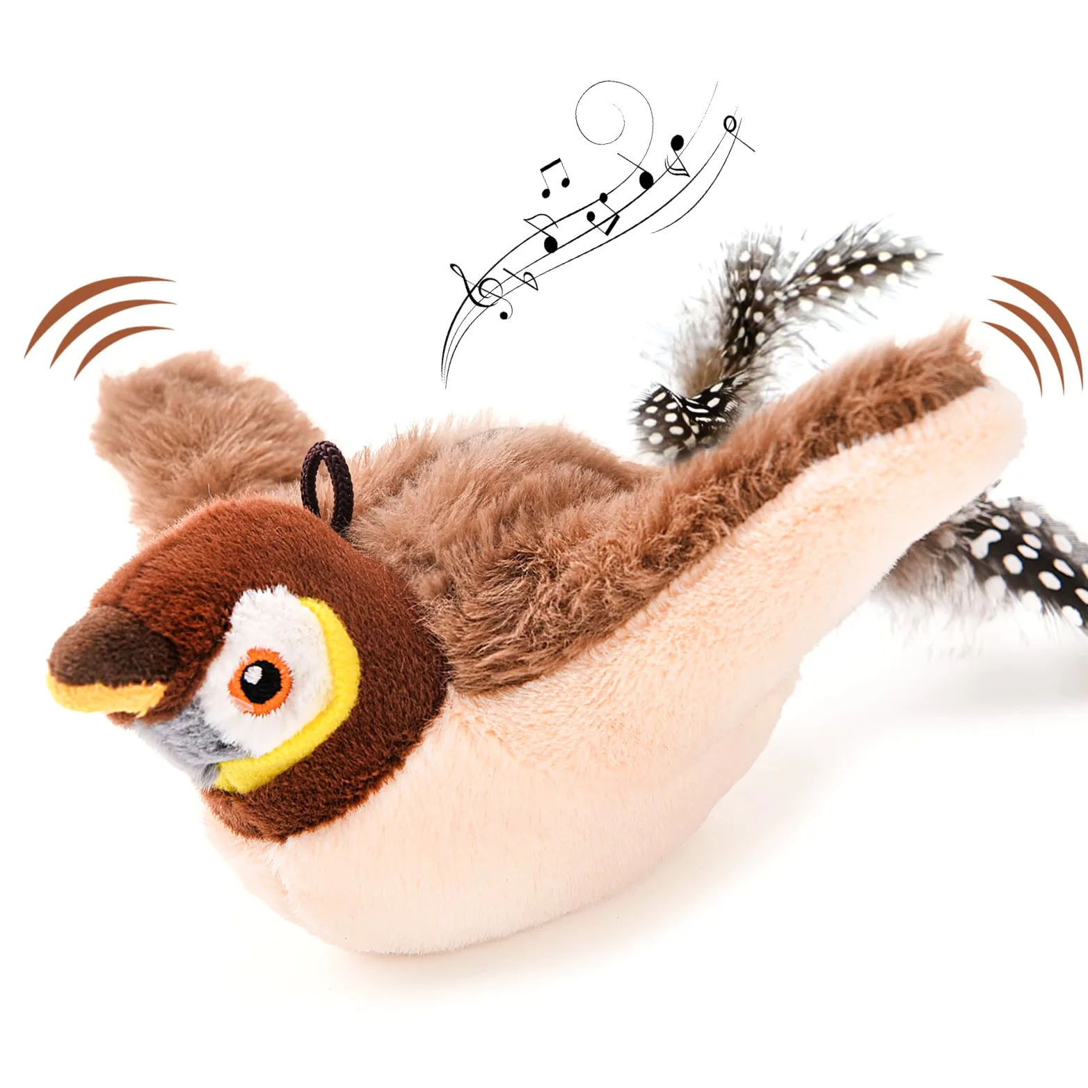 AUSCAT Flappy Bird Cat Toy, Simulated Chirping Bird Cat Toy Flapping Wings, Rechargeable，Interactive Catnip Toys for Indoor Kittens (No Flying)