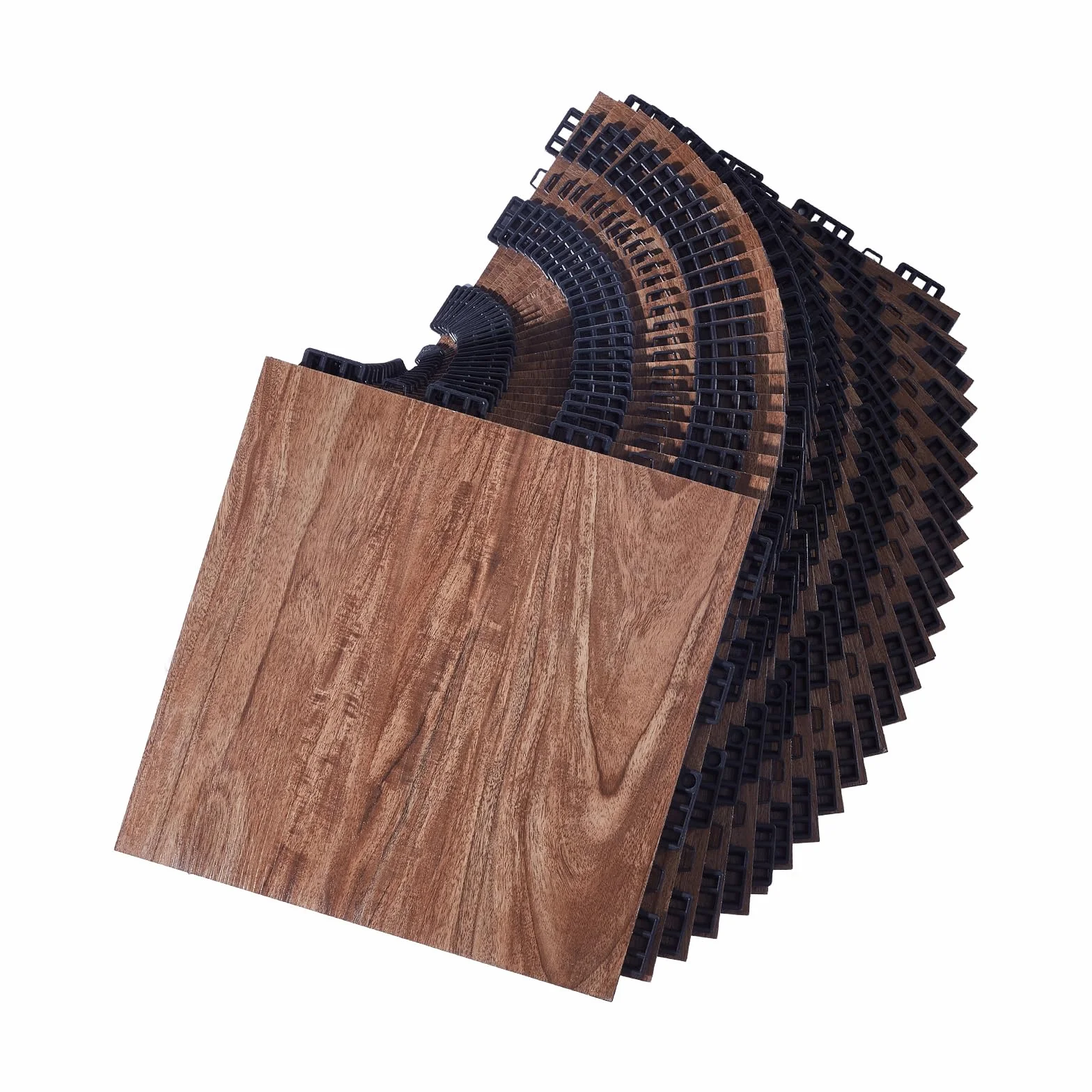 VEVOR Pistas de Baile de PP y PVC, 25 Piezas Entrelazadas, Suelo de Baile Portátil, Veta de Madera de Roble, 25 Pies Cuadrados
