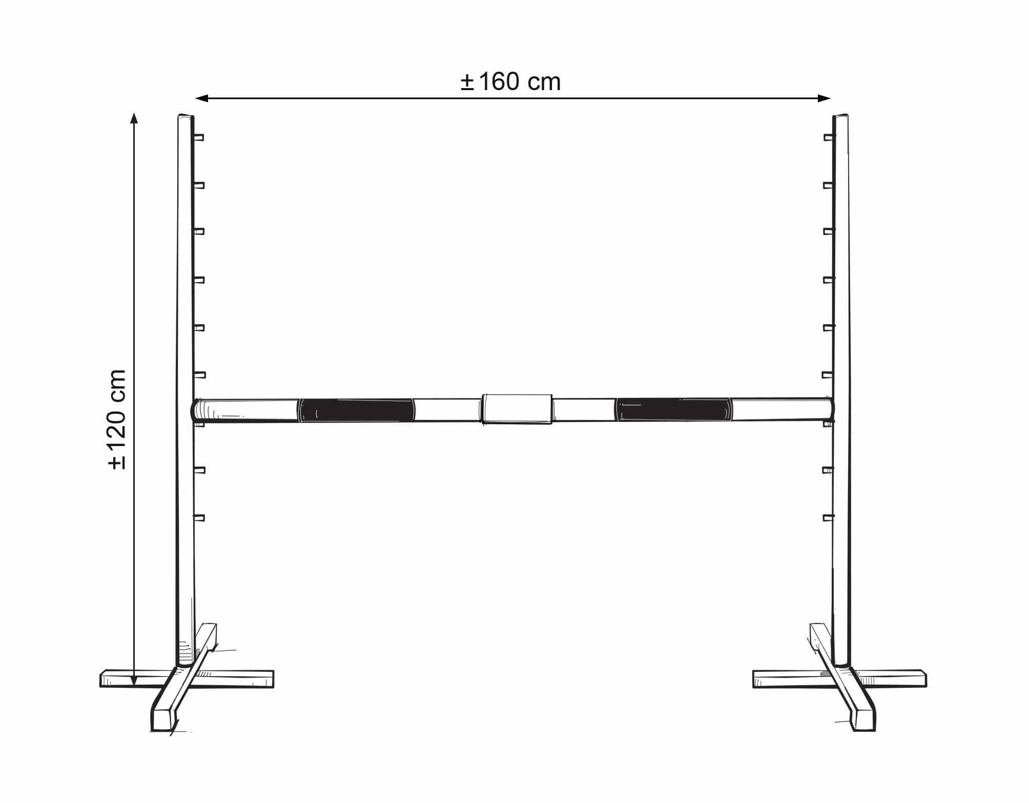 Obstáculo de Salto para Hobby Horse 160 cm con Dos Vigas de 50 mm - Rosa