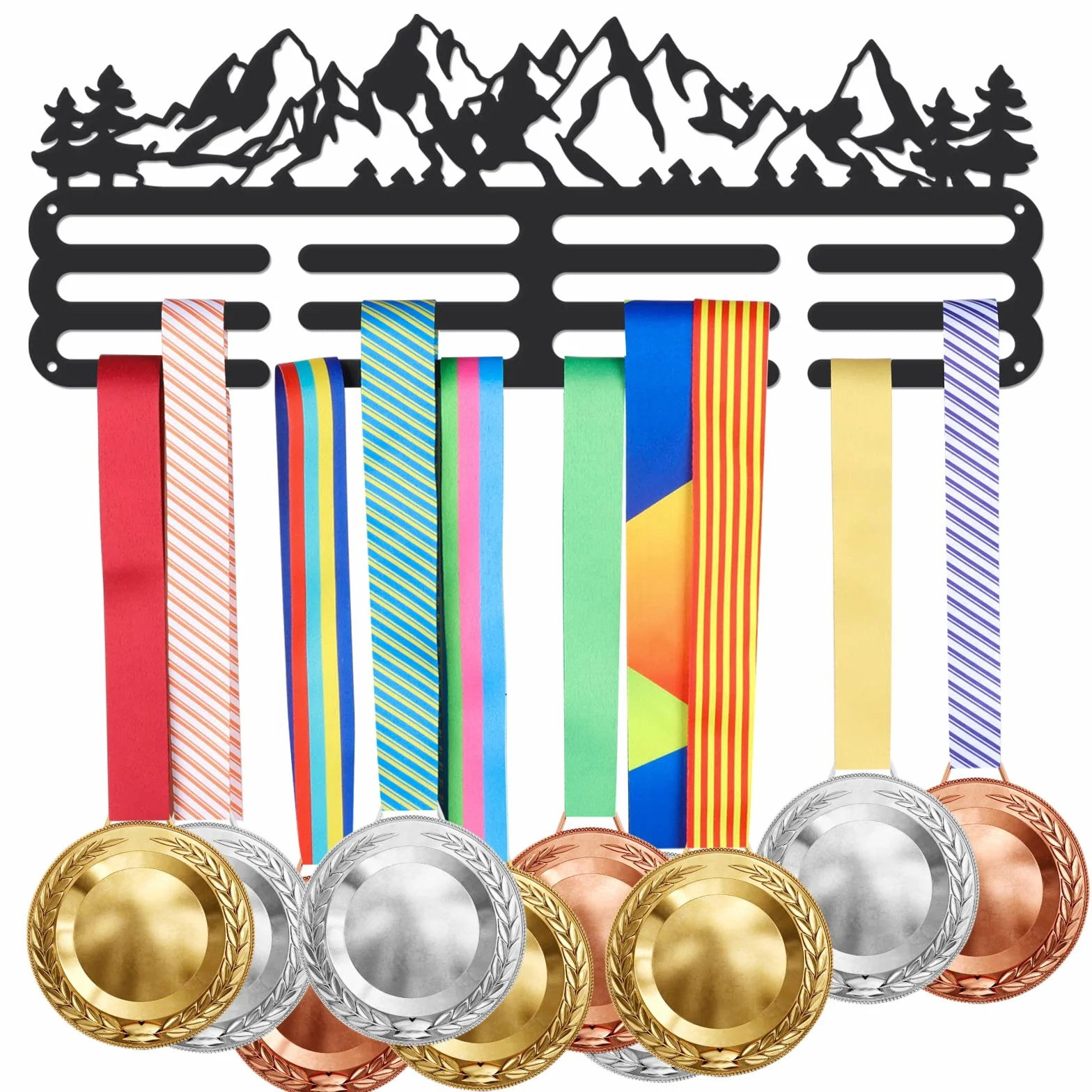 SUPERDANT Colgador de Medallas de Bosque de Montaña Soporte Deportivo Montado en la Pared para 60+ Medallas