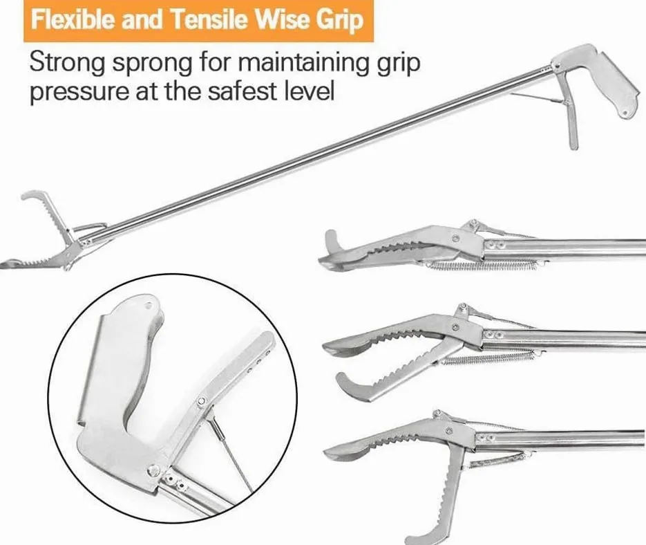 Pinzas de agarre para reptiles, herramienta de manejo de mandíbula ancha para serpientes y serpientes de cascabel, 75 cm de largo, ideal para manejo seguro y captura de reptiles