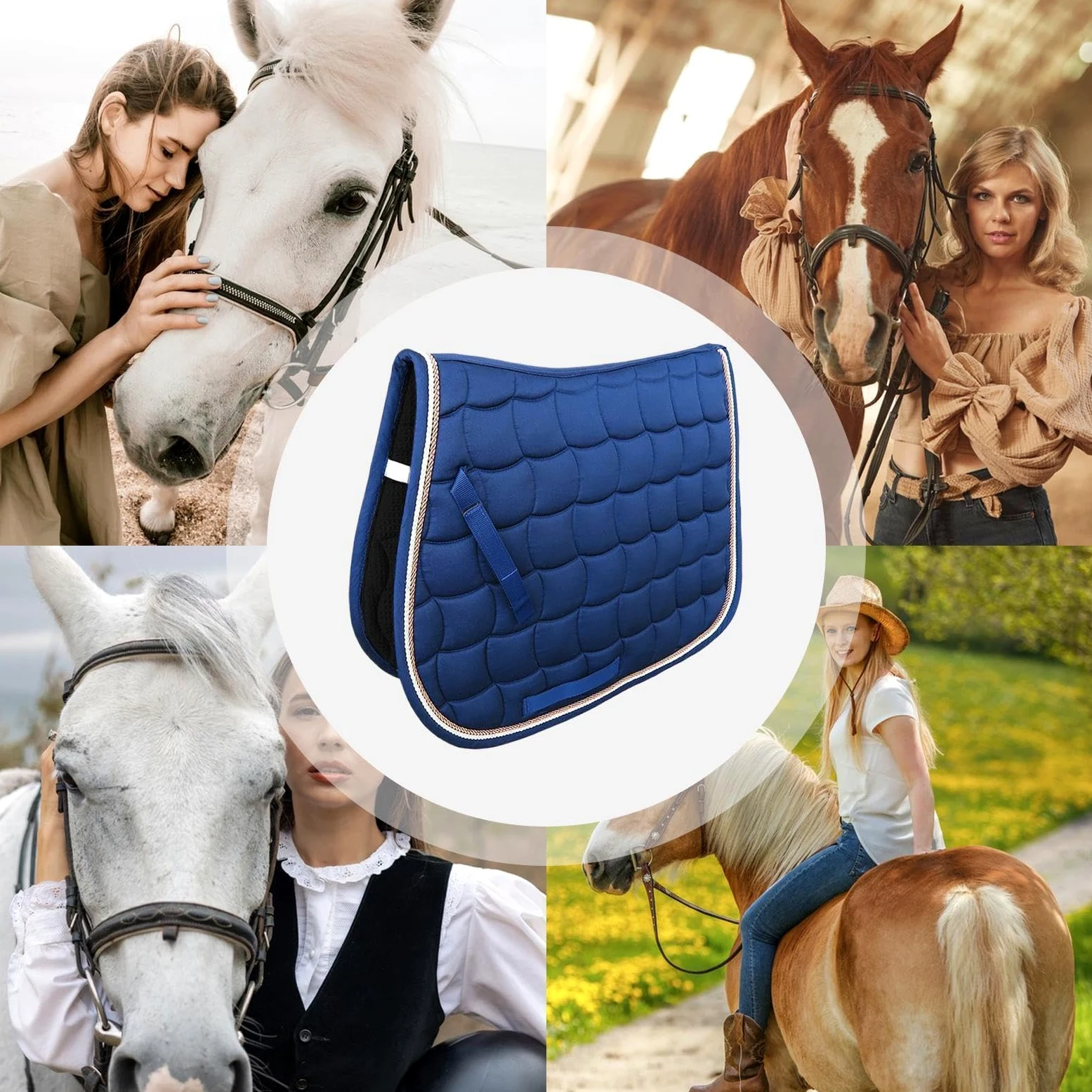 Sudadera Para Silla De Montar Almohadilla para Equitación Transpirable | Accesorio De Entrenamiento Y Competición Con Amortiguación