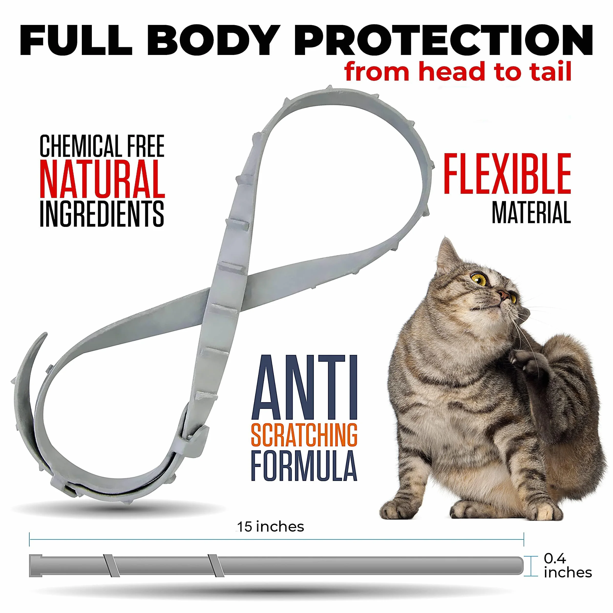4 Collares antiparasitarios para Perros y Gatos, 38CM 8 Meses de protección, Collar antipulgas para Perros y Gatos, Ajustable, Collar antipulgas para Todos los Dog Cats
