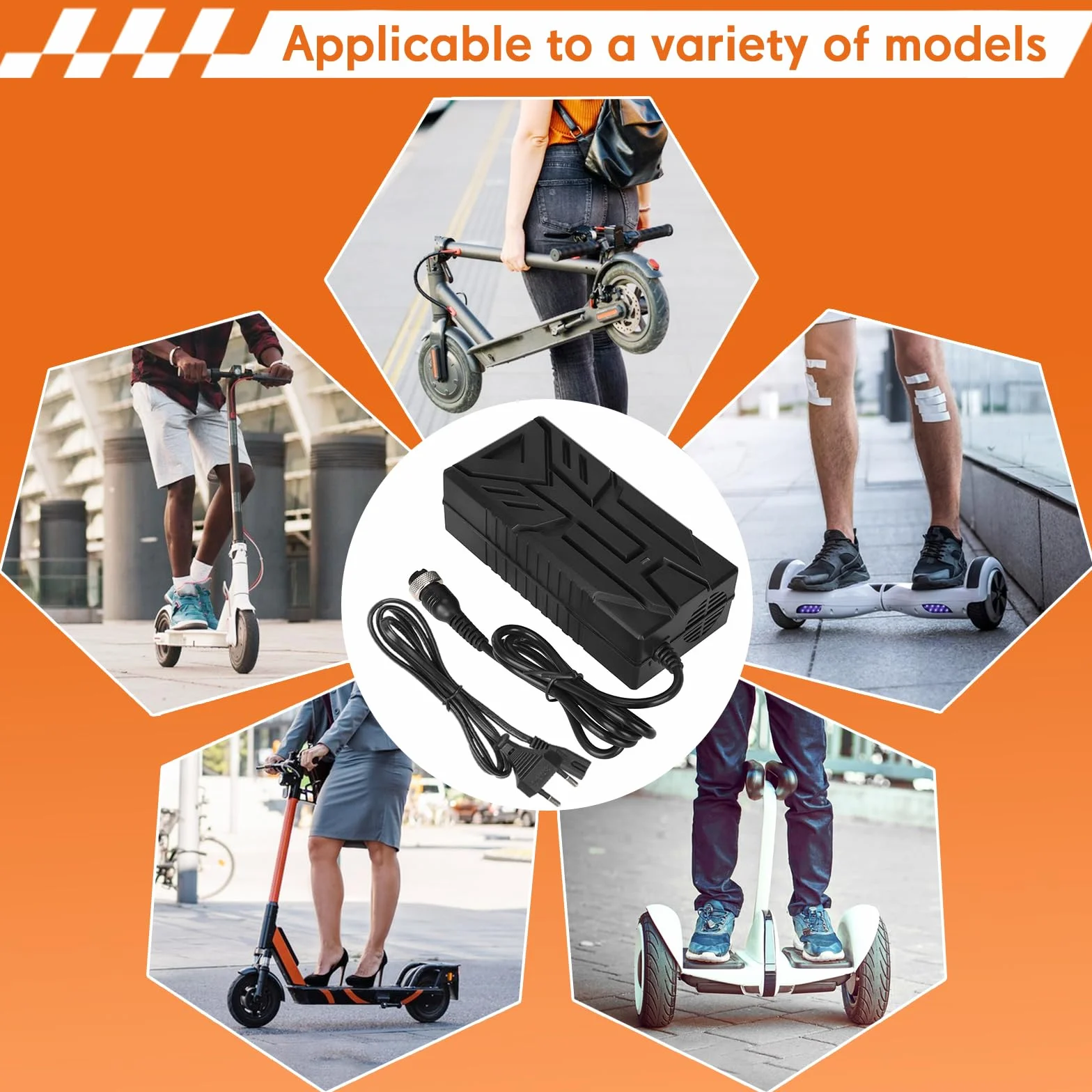 Cargador Patinete Eléctrico 54,6V 2A para Hitway H5/H5 Pro, UrbanGlide E-Cross Pro, 48V Litio para Kugoo M4/M4 Pro, Smartgyro Speedway