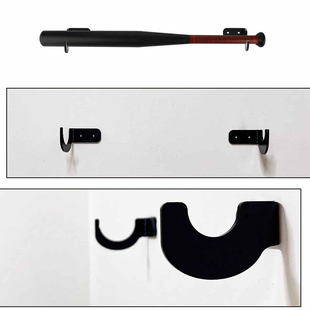 Soporte de Pared para Bate de Béisbol 4 Piezas Organizador Horizontal con Tornillo