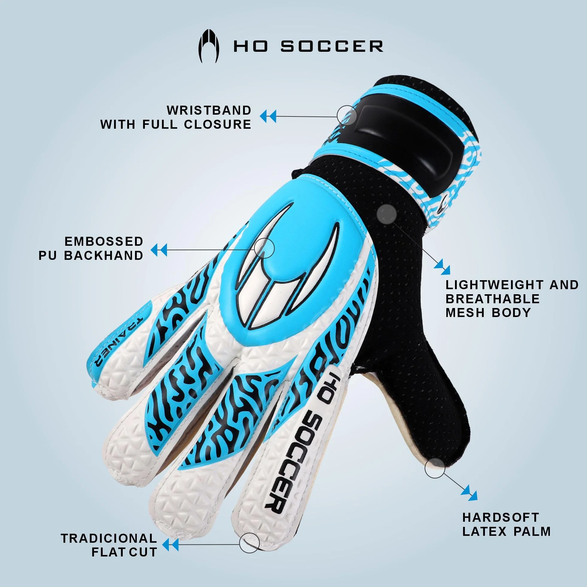 Ho Soccer Trainer Arena Blue Guantes de Portero Azul/Negro