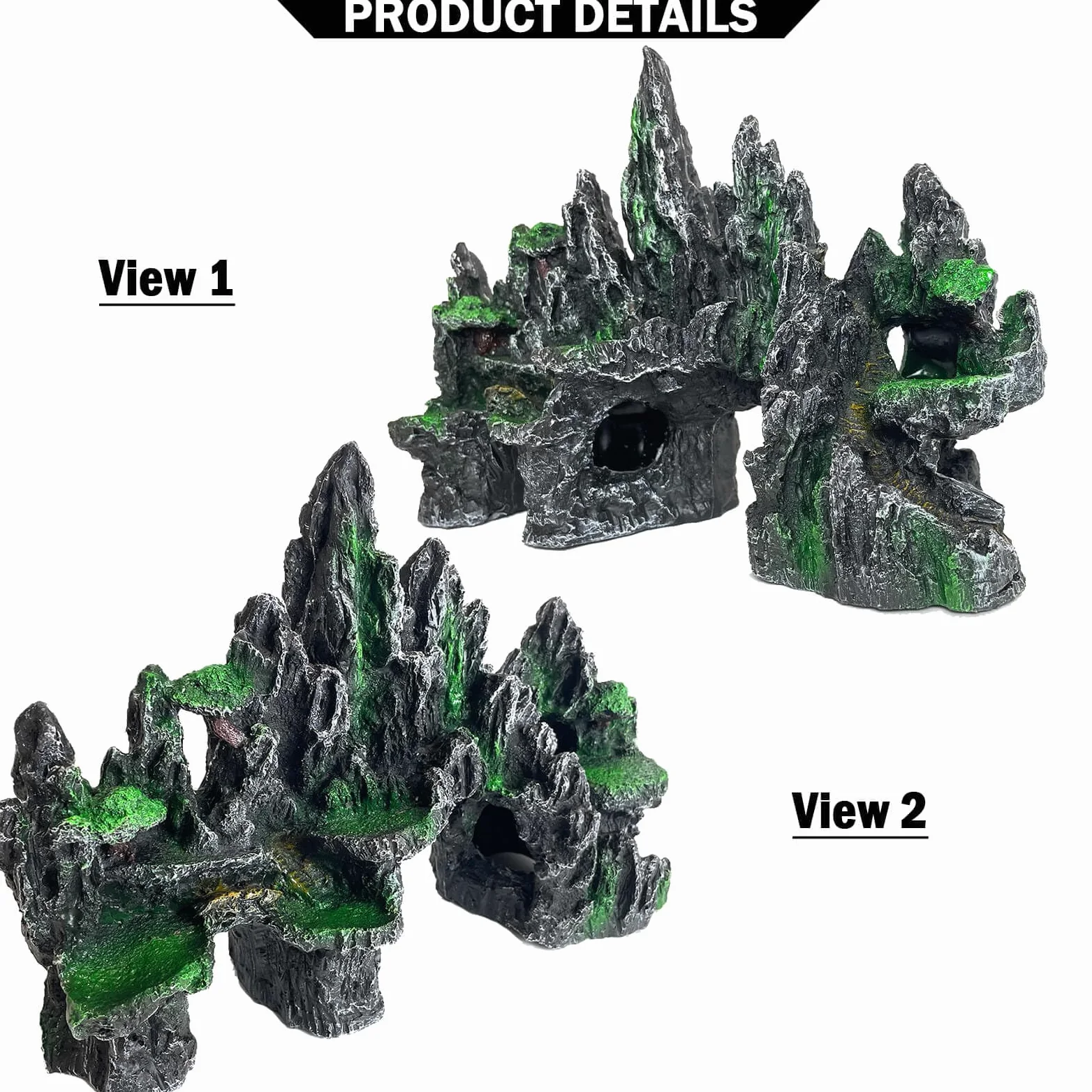 Decoración de acuario grande y alta para pecera, adornos temáticos de roca, adornos de piedra para acuario, decoración de acuario, decoración de árbol, casa, cueva, pecera, extragrande