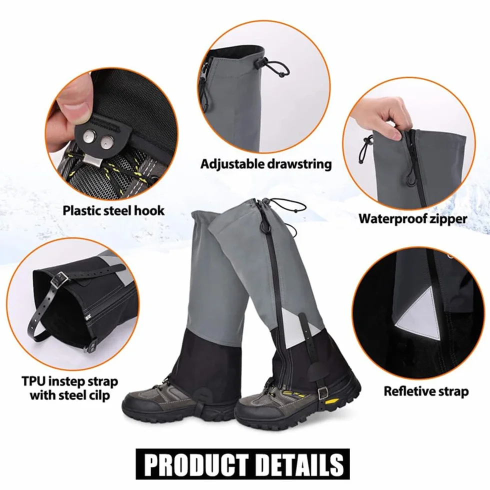 Polainas impermeables para hombre y mujer, senderismo y escalada