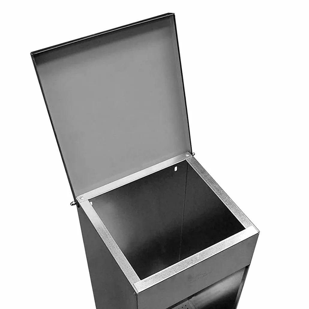 Comedero para Perros (Capacidad 30 L / 21,6 kg Aprox.) - Tolva para Perros Galvanizada Premium - con Tapa para Proteger el Pienso - Incluye expendedor de bolsitas