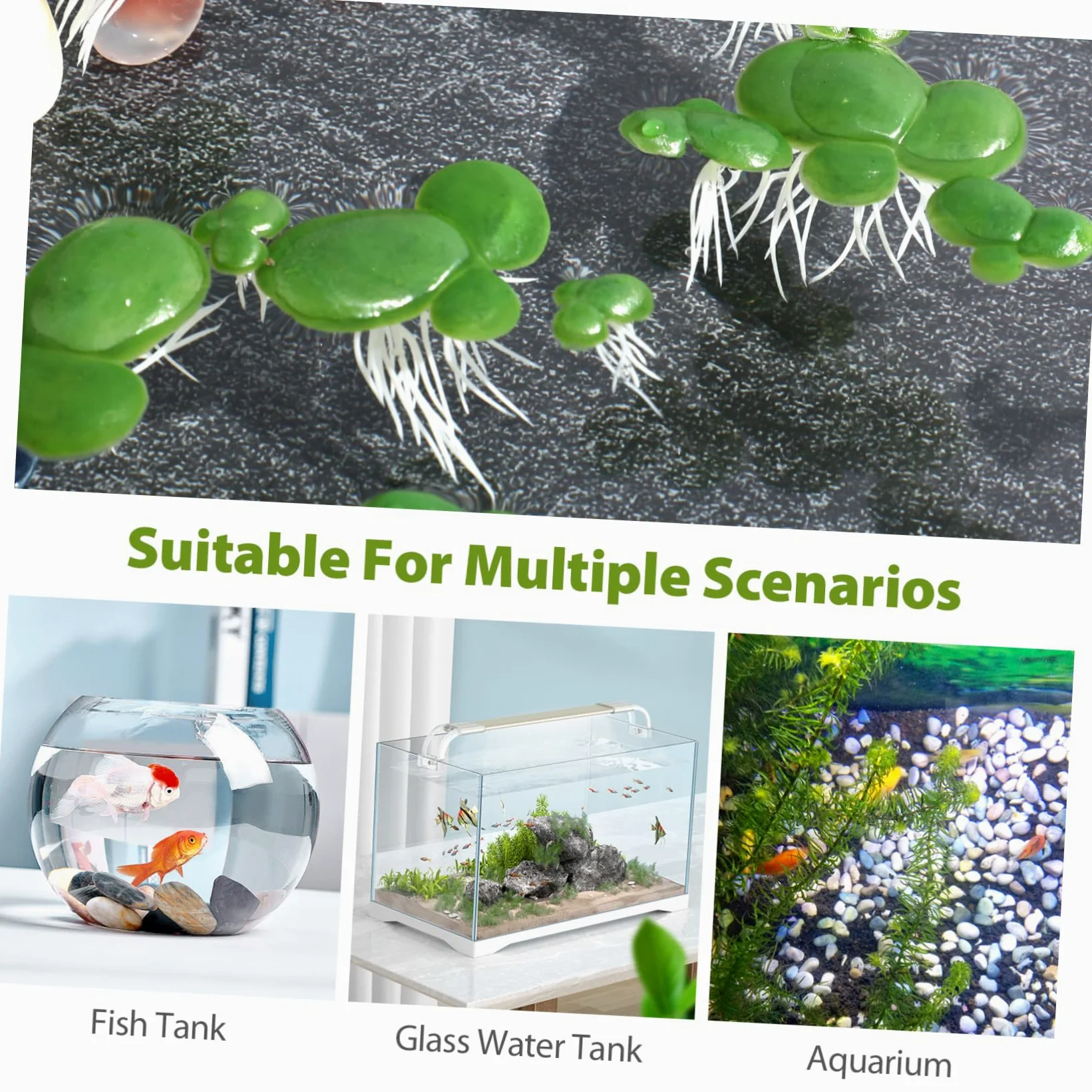 4paquetes Acuáticas Artificiales De Lenteja Flotante De Decoración Natural para y Peceras Hechas De Plástico y Resistente Al Agua