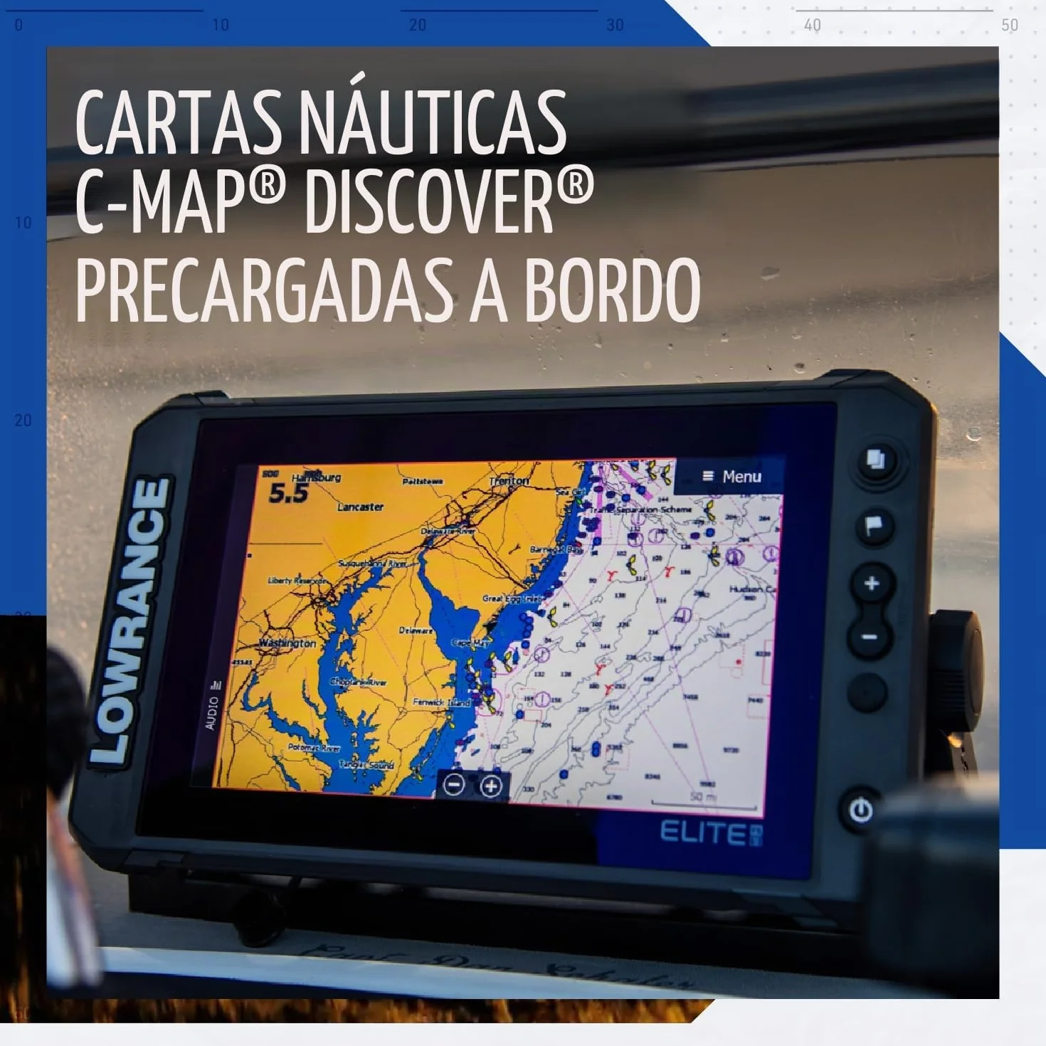 Lowrance Elite FS 9 Buscador de Peces Active Imaging 3 en 1 C-MAP Contour+
