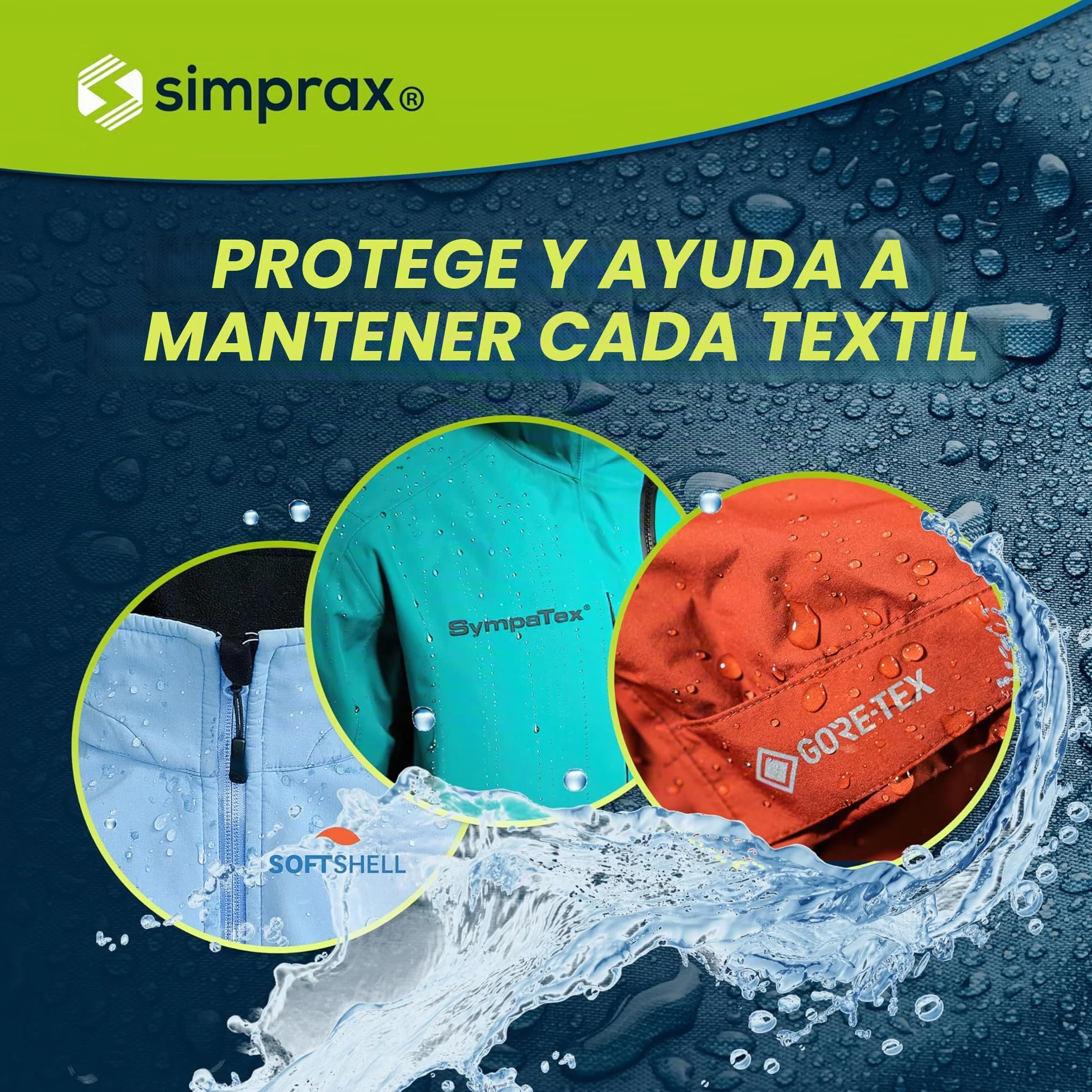 Wash-in Impermeabilizante para Ropa y Tejidos - Impermeabilizante ecológico con aclarado para Gore-Tex Sympatex
