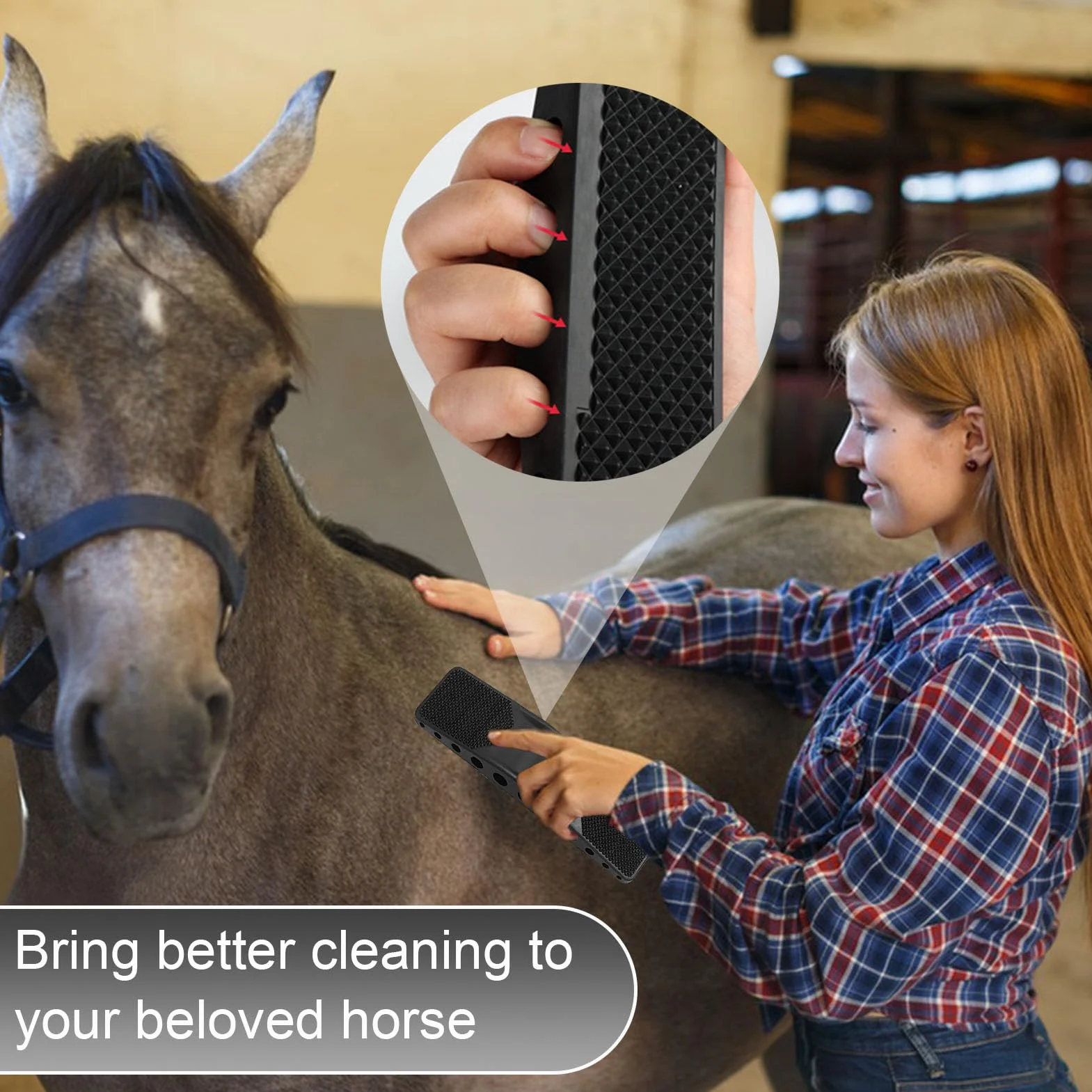 2 Pcs Peine De Masaje De Caballo,6 En 1 Peine Masajeador Para Caballos,Cepillos Para El Cuidado Del Caballo,Cepillo De Raíz De Caballo,Eliminar El Pelo Seco y Suelto De Los Perros De Caballo