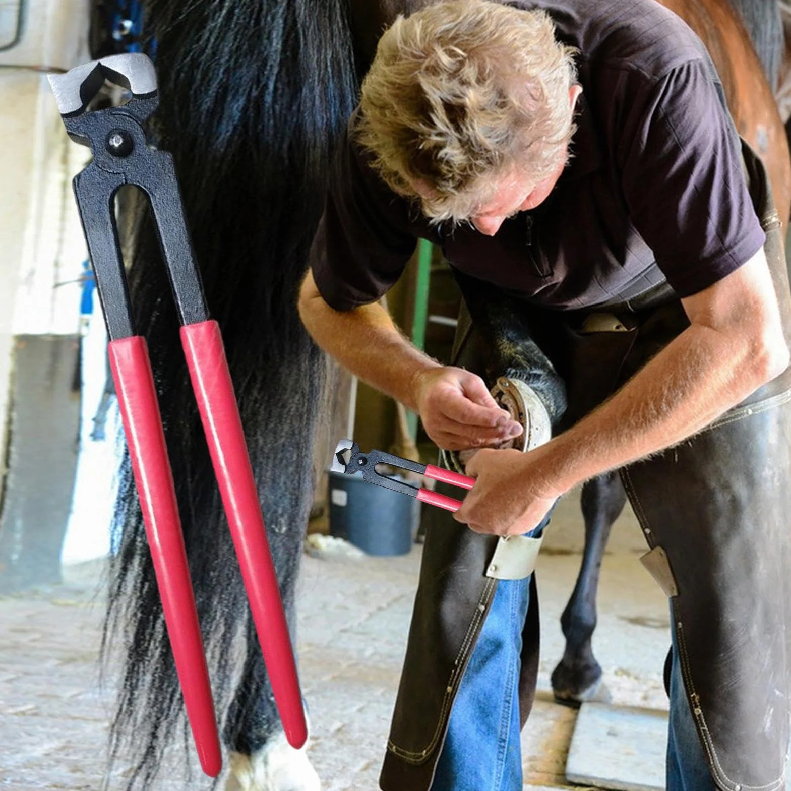 Tenazas Cortacascos para Caballos - Herramientas De Herrador Para Ganado | Recortadores para Caballos, Reparación de Herraduras, Alicates y Suministros para Pezuñas de Vacas, Ovejas y Granjas