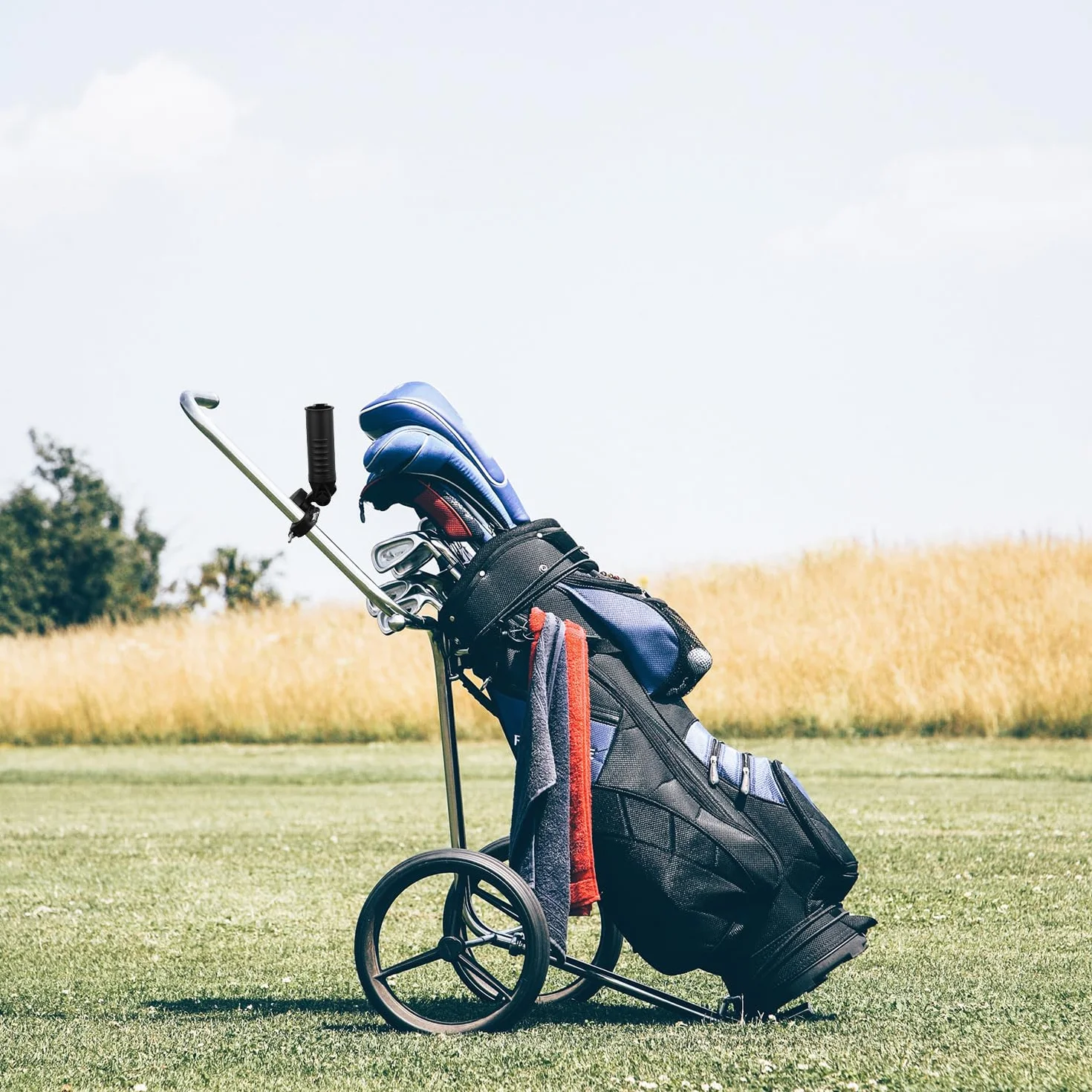 Soporte Paraguas Carrito de Golf de Aleación de Aluminio Resistente para Movilidad y Silla de Ruedas