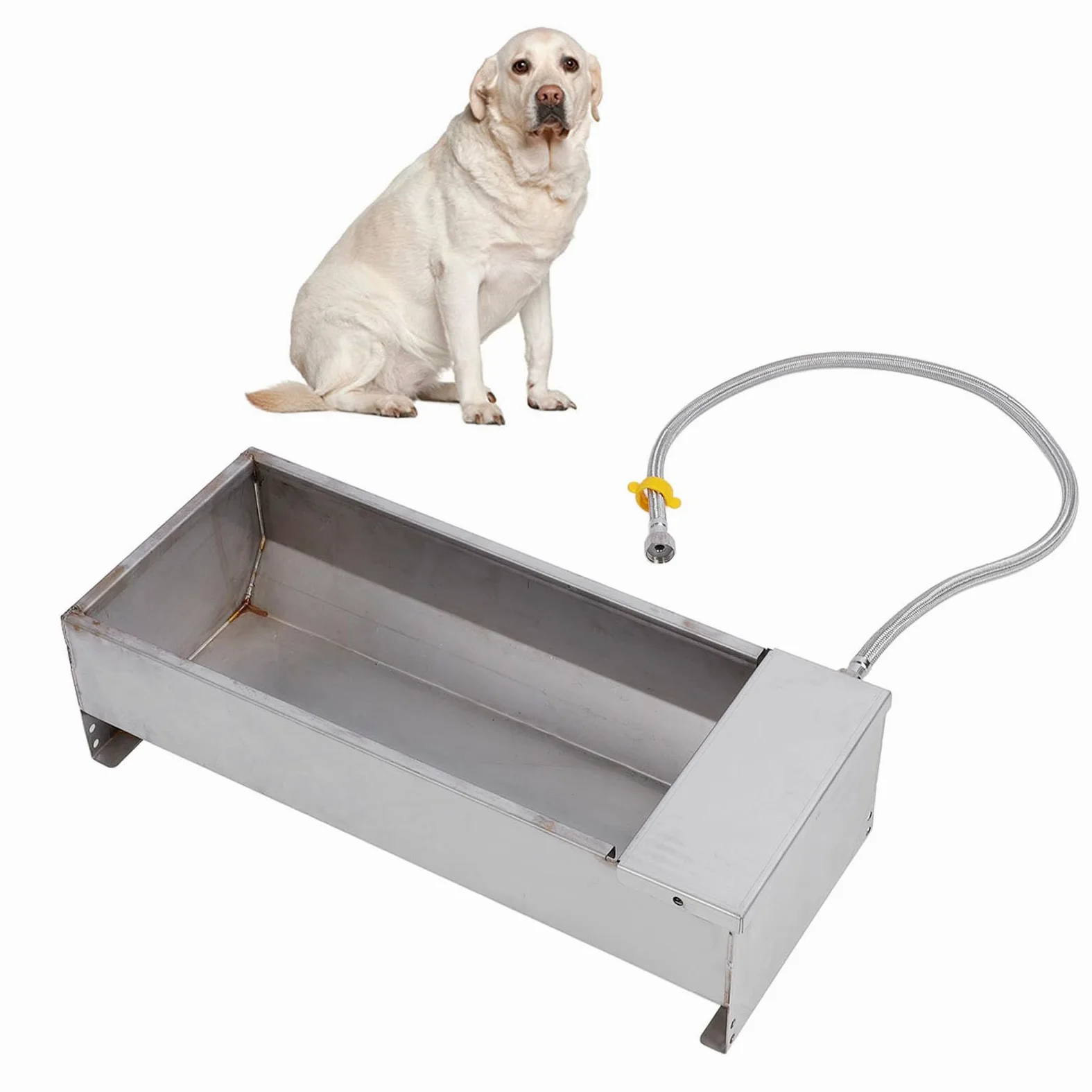 Bebedero Automático para Ganado, Cuenco de Agua Autollenable de Acero Inoxidable para Vacas, Caballos, Cabras, Cerdos y Perros, 50 X 21 Cm