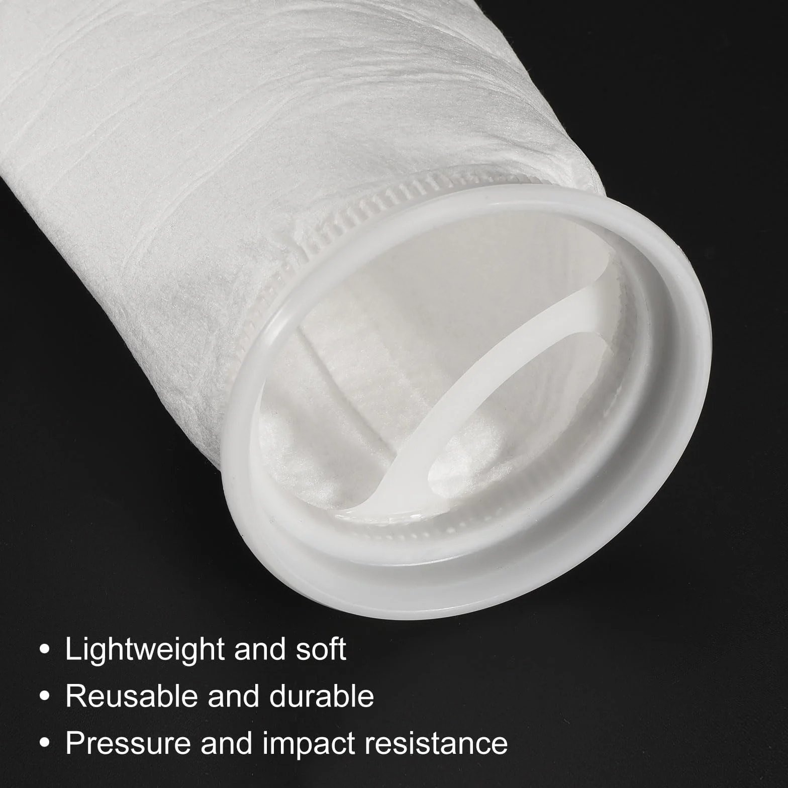 PATIKIL 4 Pulgadas Anillo Filtro Calcetines 1 Micras, Malla Bolsas Piscina Espumadera Cesta, Blanco