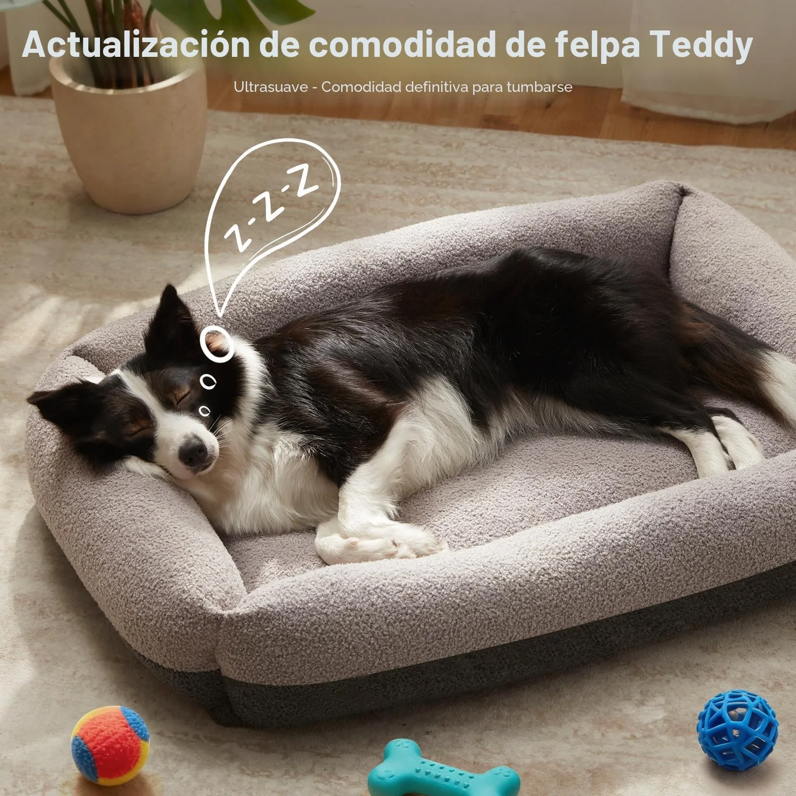Pawk Cama Perro, Cama Perros Medianos Desmontable Lavable, Cesta para Perros Antideslizante Suave Anti-ansiedad Sofá Perro, 76x61x20cm