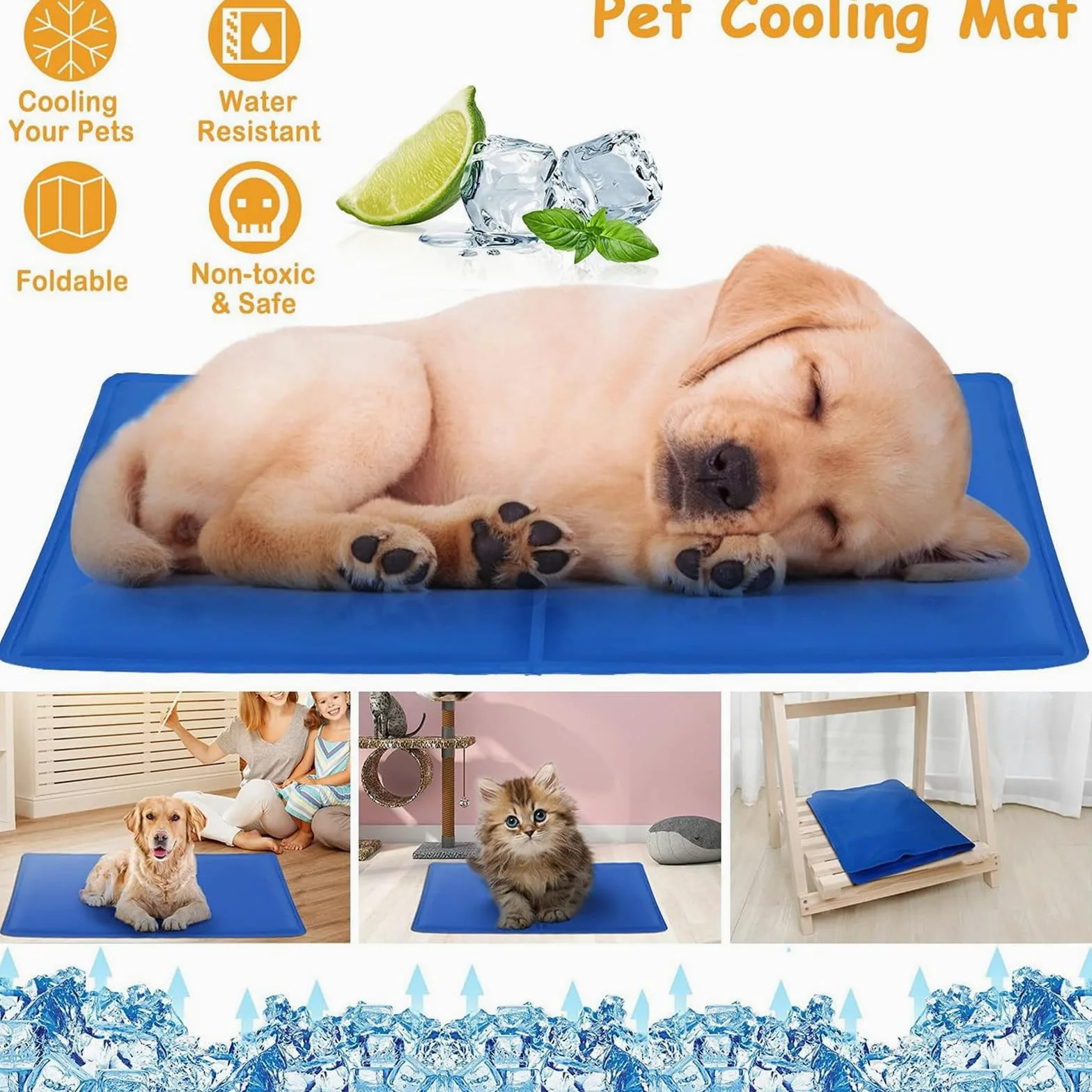 Alfombra Refrigerante para Perros Y Gatos, Manta Refrescante Automática, Cama De Gel No Tóxico, Almohadilla Ideal para Verano para Mascotas, Pet Cooling Mat Portatile,XXL