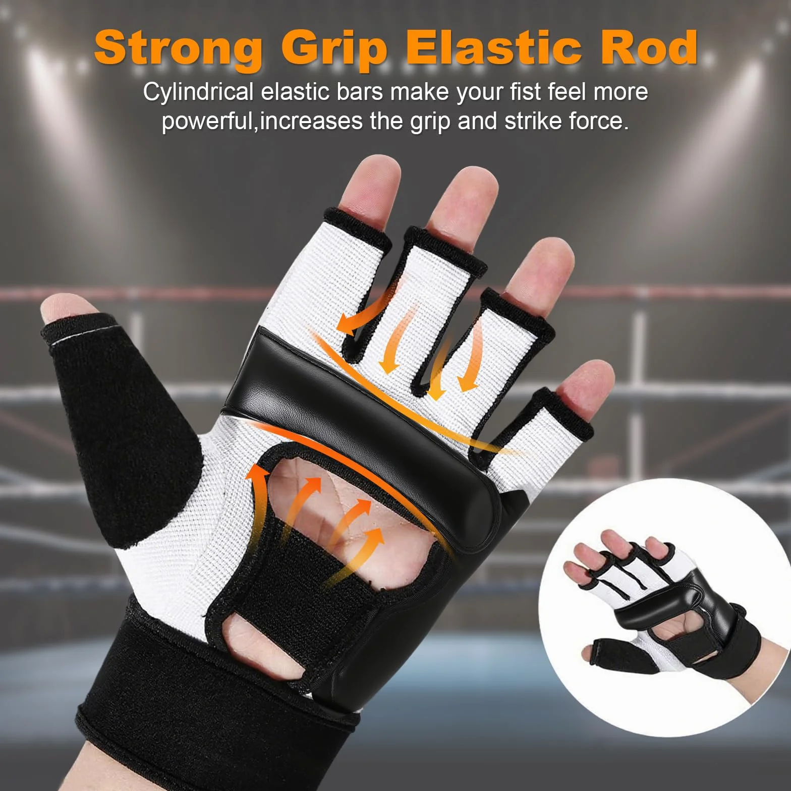 Flintronic Guantes MMA Entrenamiento Cuero Grappling Ventilada Palma para Muay Thai Kick Boxing