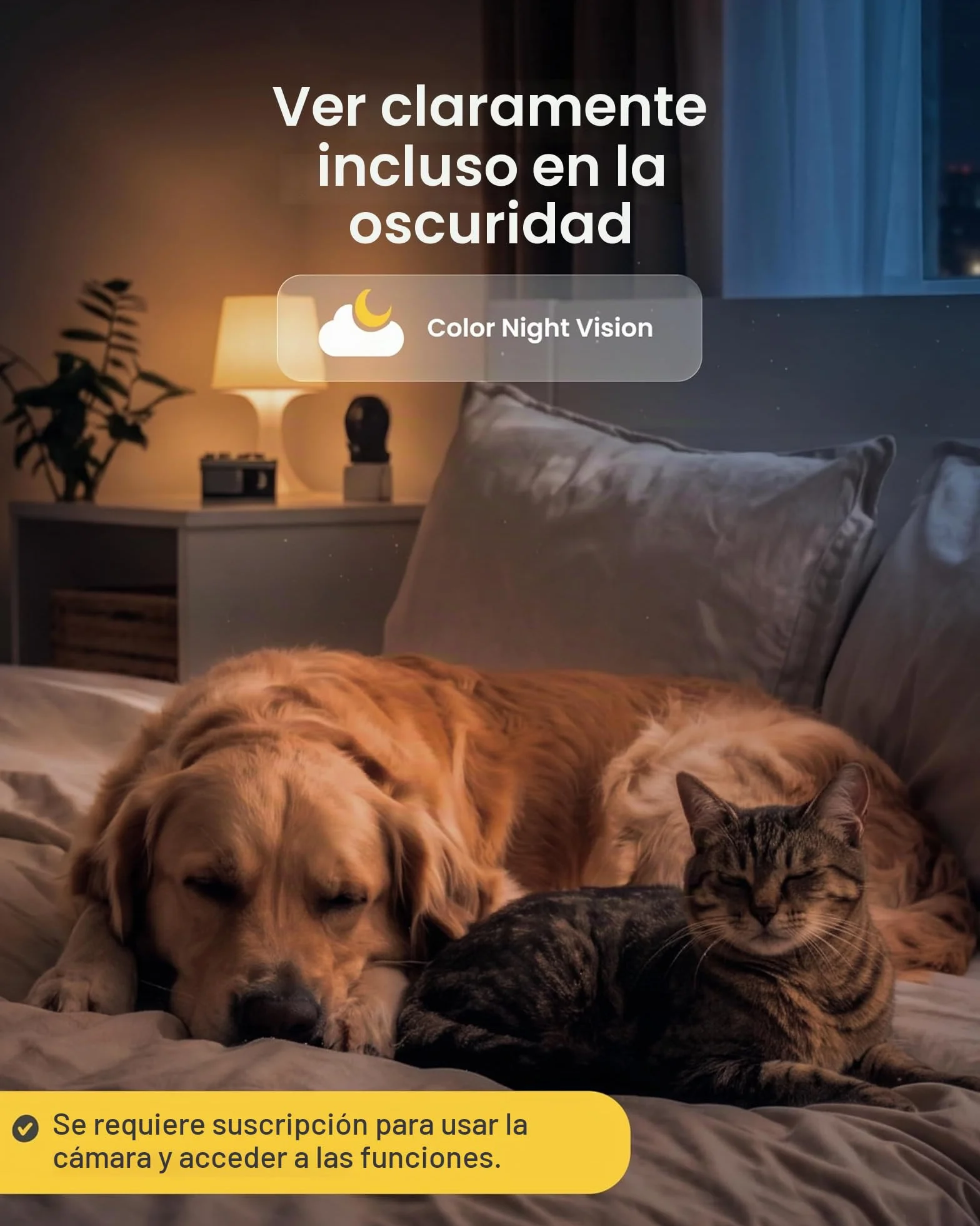 Furbo Mini cámara de 360º para mascotas, desbloquea la cámara inteligente y las funciones inteligentes con plan de pago: seguridad para el hogar y alertas de seguridad para perros y gatos, dispensador