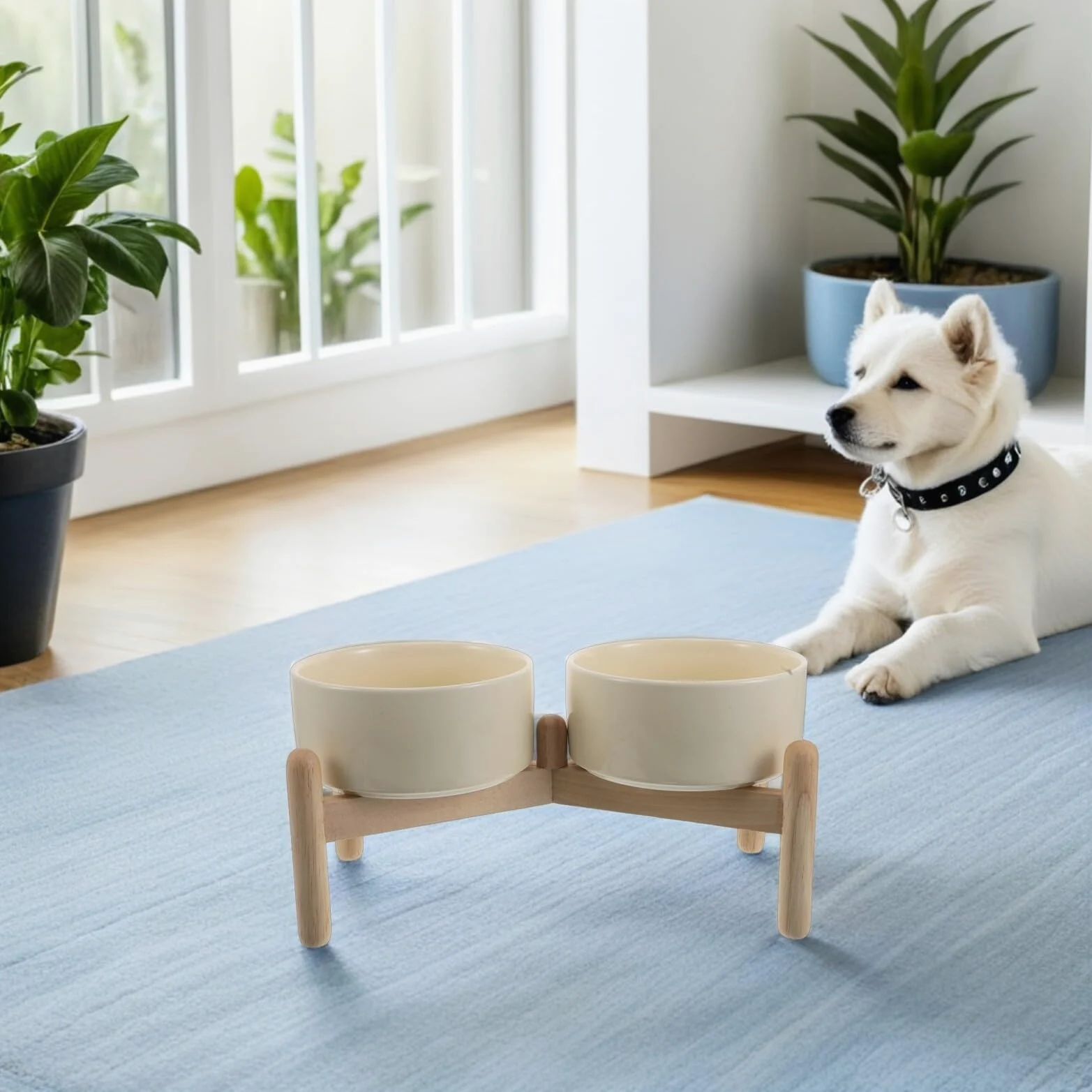 Comedero Alto para Mascotas Comederos Elevados para Mascotas para Perros De Razas Pequeñas con Soporte De Cerámica para