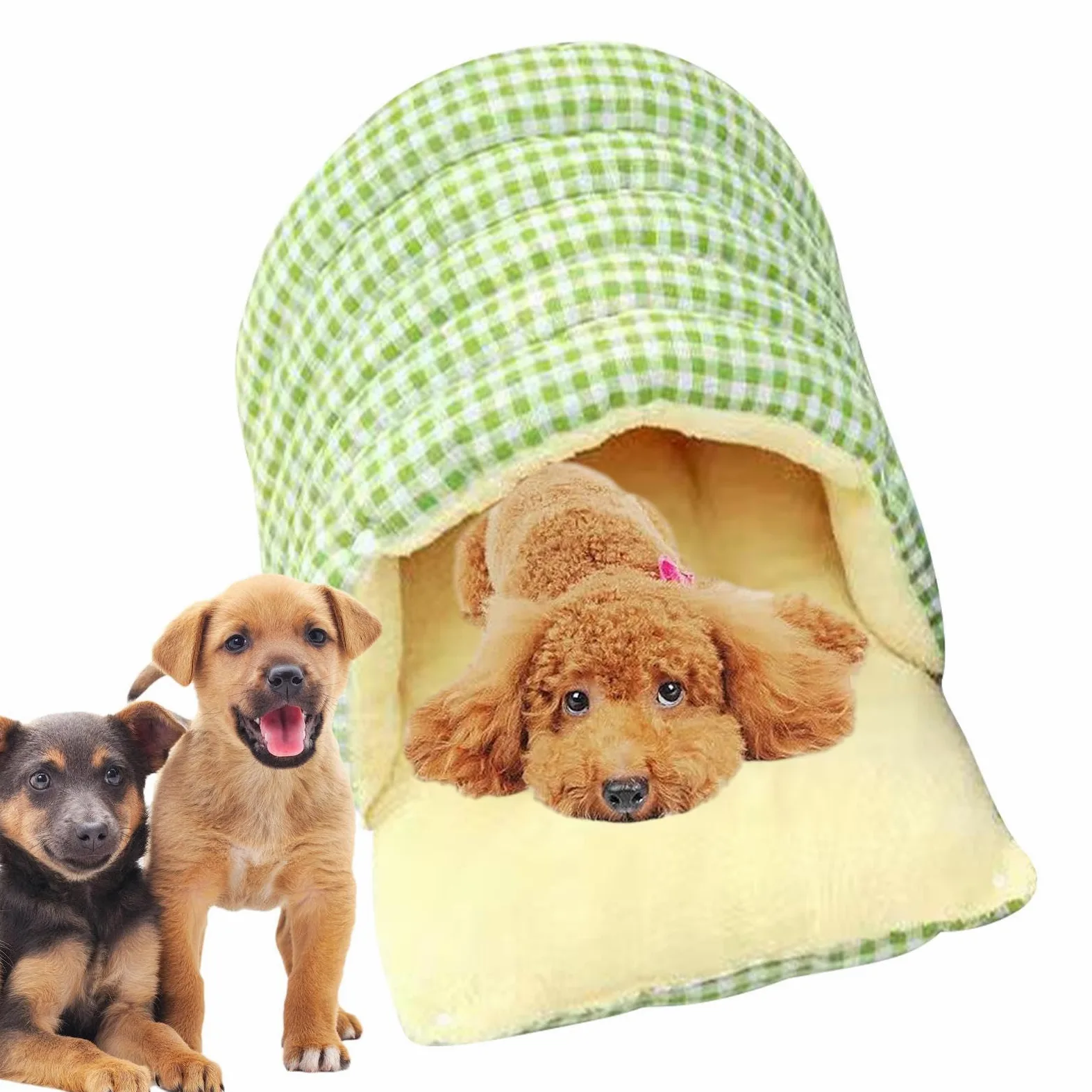 Cama de cueva para gatos, cama cubierta para gatos, linda cama extraíble y | cerrada para cachorros, bolsa de calor portátil para mascotas, accesorio de sueño lavable para sofá, cama, silla y suelo