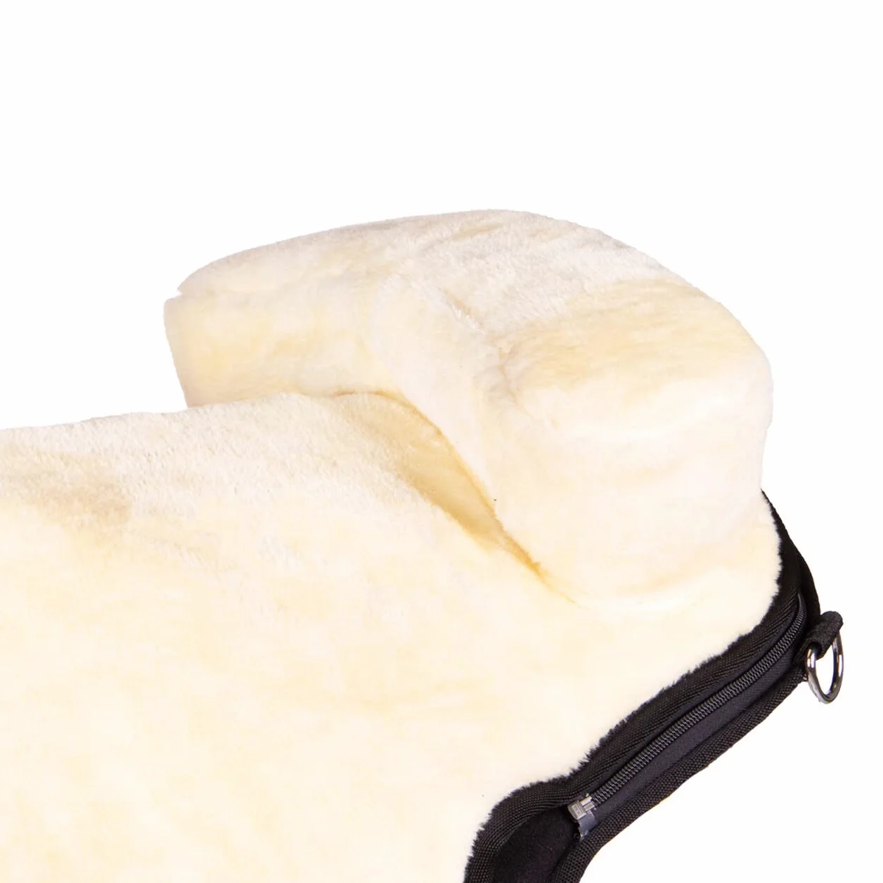 QHP - Almohadilla de equitación supersuave, color negro, suave (negro/crema, completo)