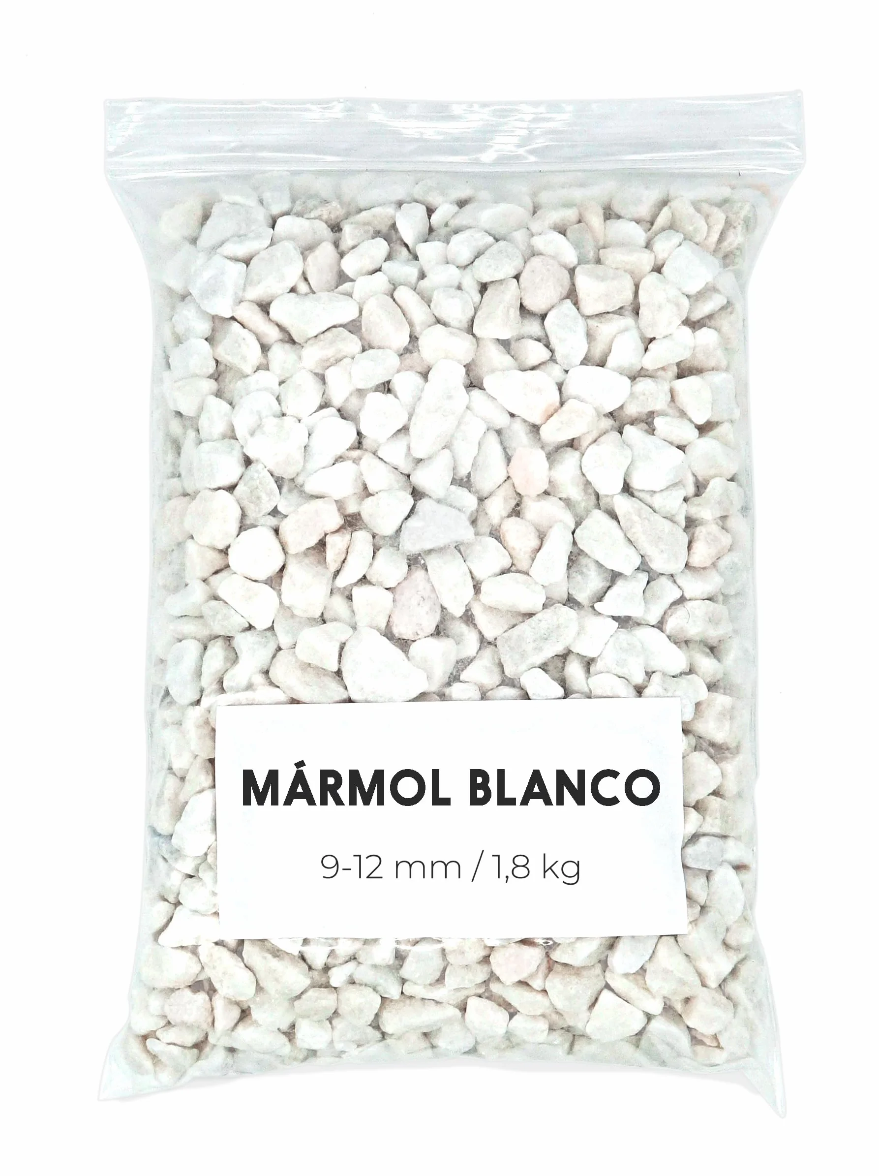 Grava Blanca 1,8kg - Piedras Decorativas - Grava Acuario - Piedras Decorativas para Jarrones - Piedras Acuario y Peceras - Piedras para Macetas - Grava Jardin (9-12 mm)